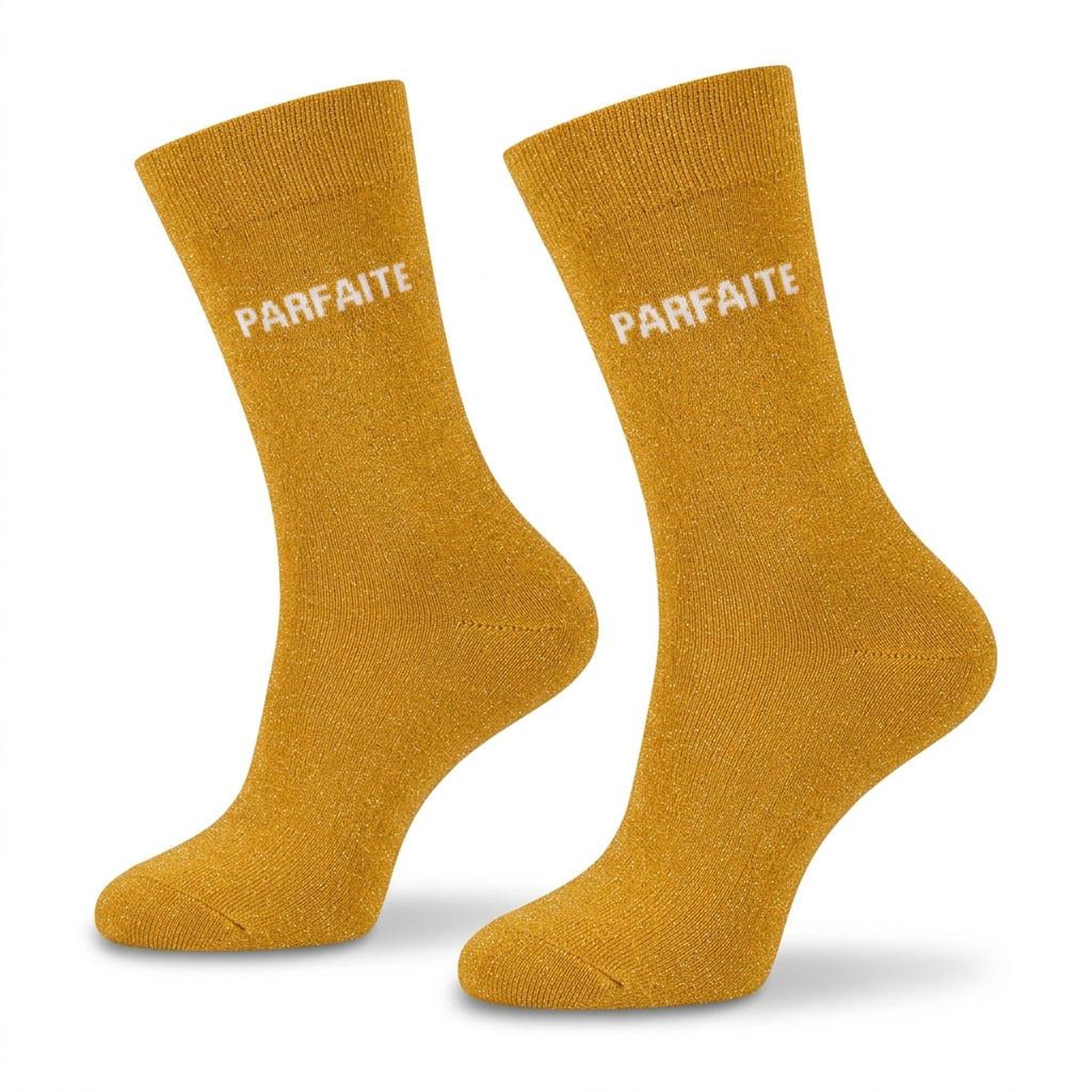 Voir la diapositive 1 : OZABI Chaussettes Femme Lurex Message Humoristique