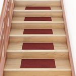 VIDAXL Tapis d'escalier autocollants Rectangulaire 15pcs 60x25cm Rouge