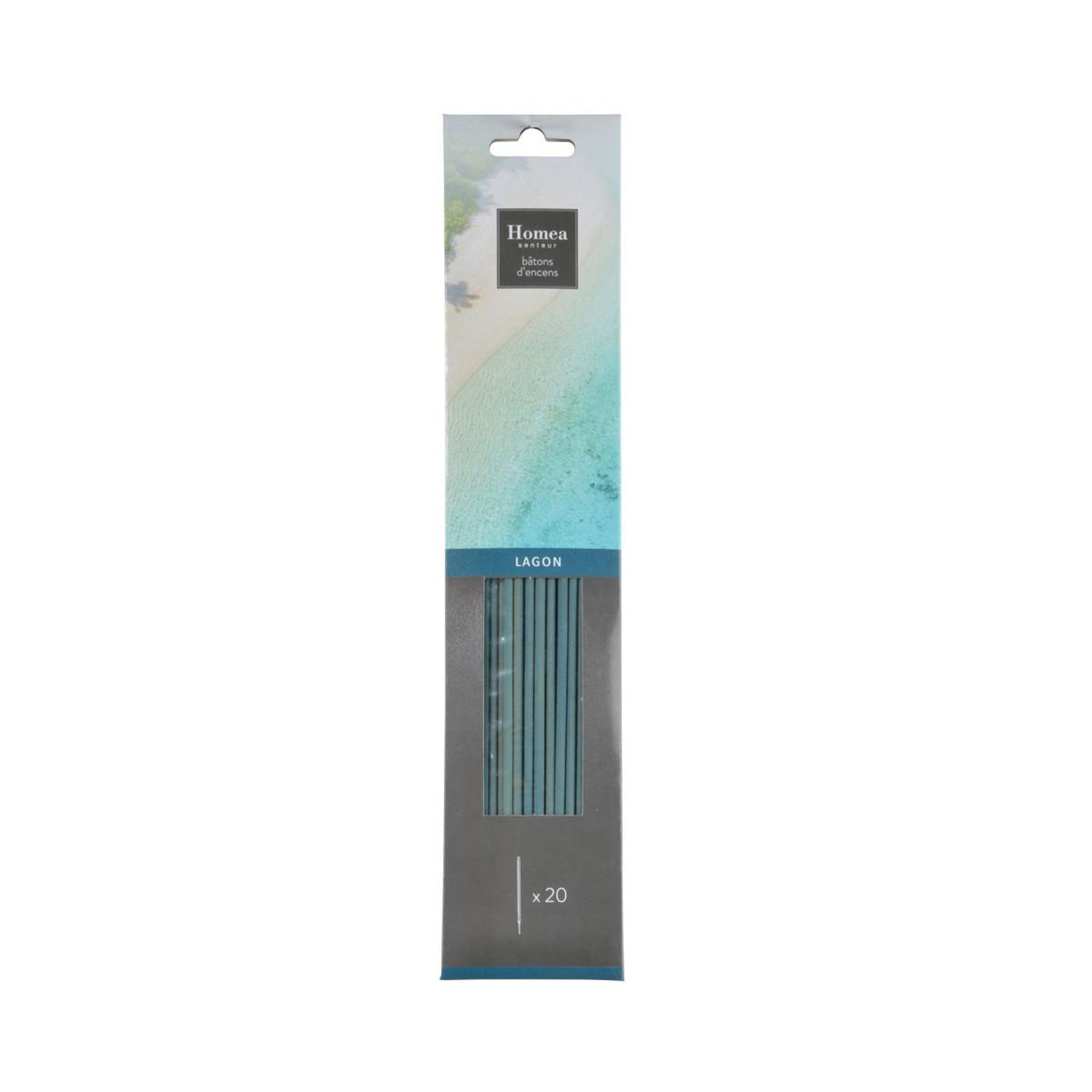 Voir la diapositive 2 : HOMEA Lot de 20 bâtons d'encens  essentiel ii  25cm lagon