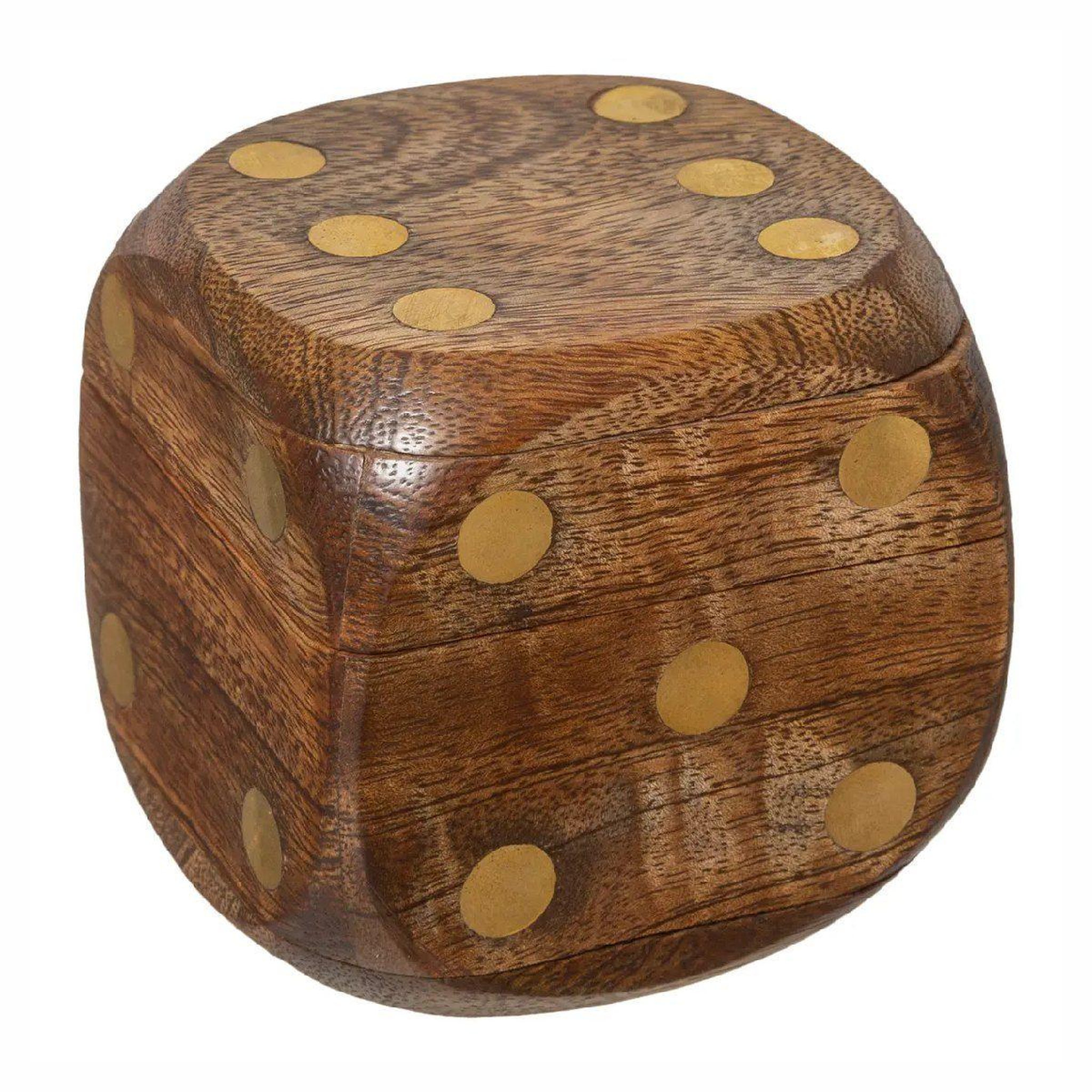 ATMOSPHERA Jeu de dés déco  bois  6cm marron