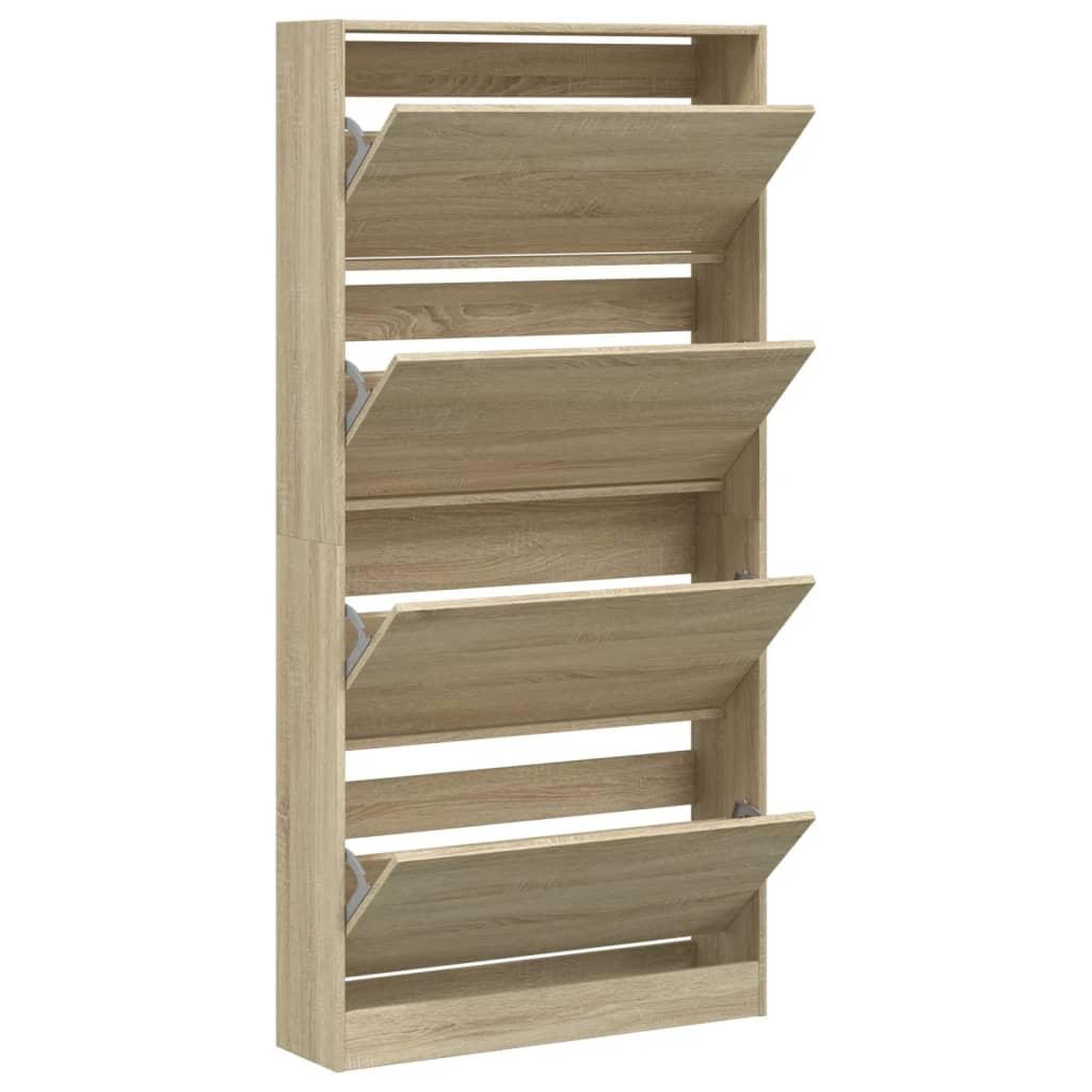Voir la diapositive 5 : VIDAXL Armoire a chaussures 4 tiroirs rabattables chene sonoma