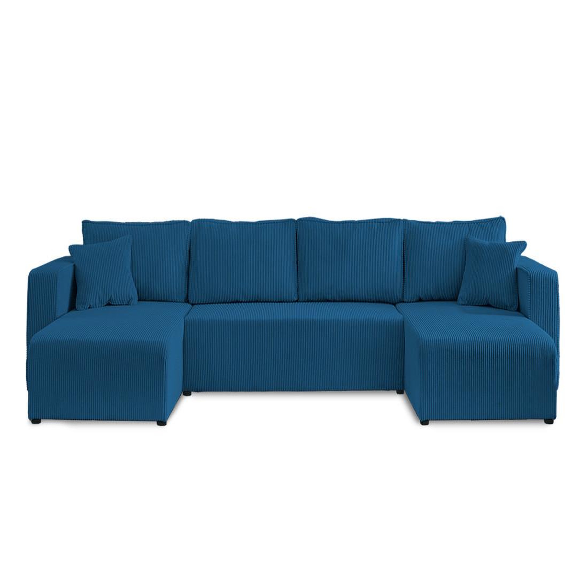 Voir la diapositive 1 : BEST MOBILIER Topaze - canapé panoramique en u - 7 places - convertible avec coffre - en velours côtelé