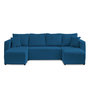 Voir la diapositive 1 : BEST MOBILIER Topaze - canapé panoramique en u - 7 places - convertible avec coffre - en velours côtelé