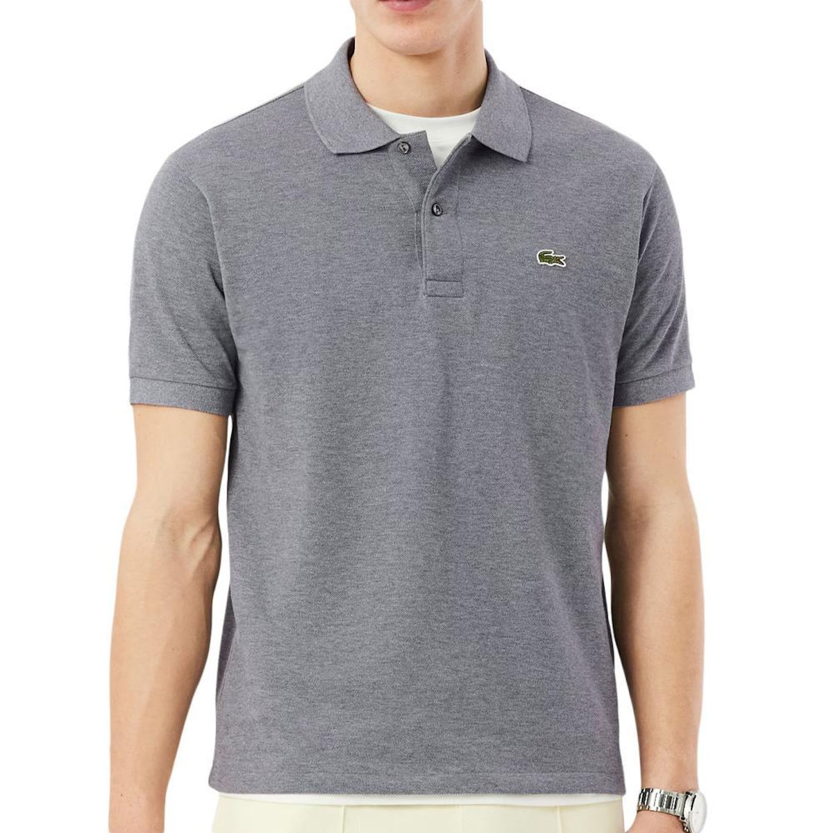Lacoste Polo Gris Clair Chiné Homme Lacoste Polo Classic Fit