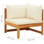 Voir la diapositive 6 : VIDAXL Canape d'angle avec coussins blanc creme Bois d'acacia solide