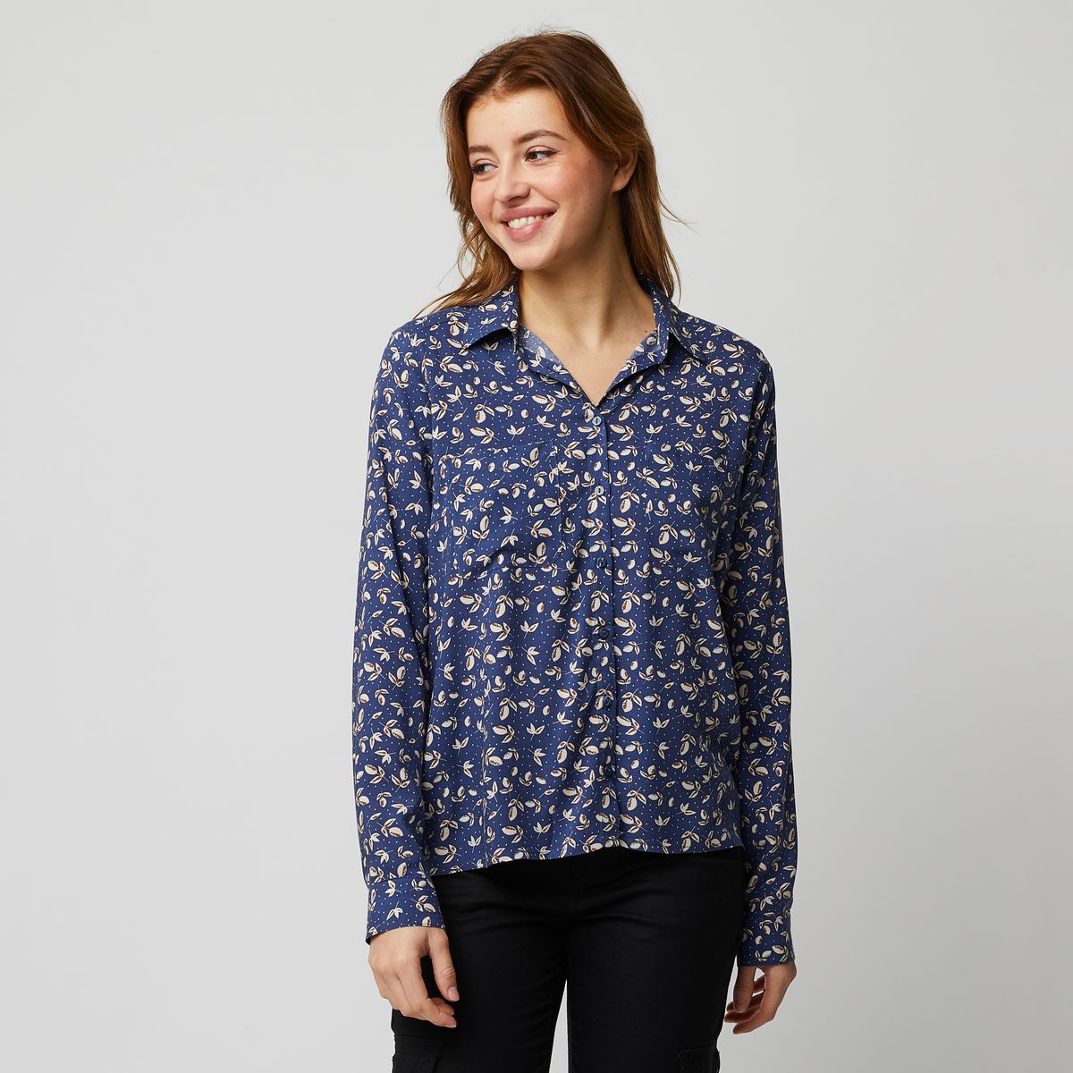 INEXTENSO Chemisier de ville bleu femme