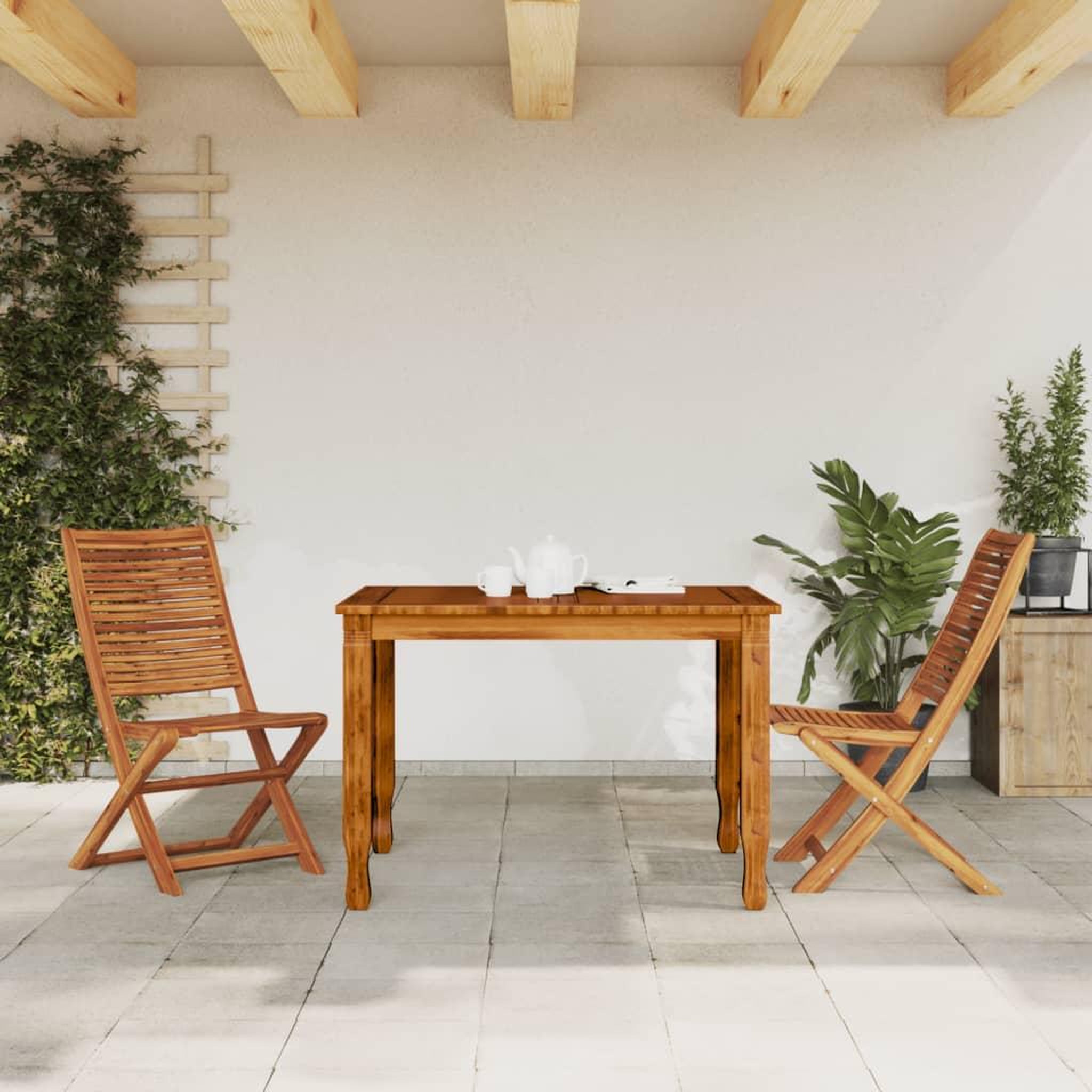 Voir la diapositive 3 : VIDAXL Chaises pliantes de jardin lot de 2 bois d'acacia solide