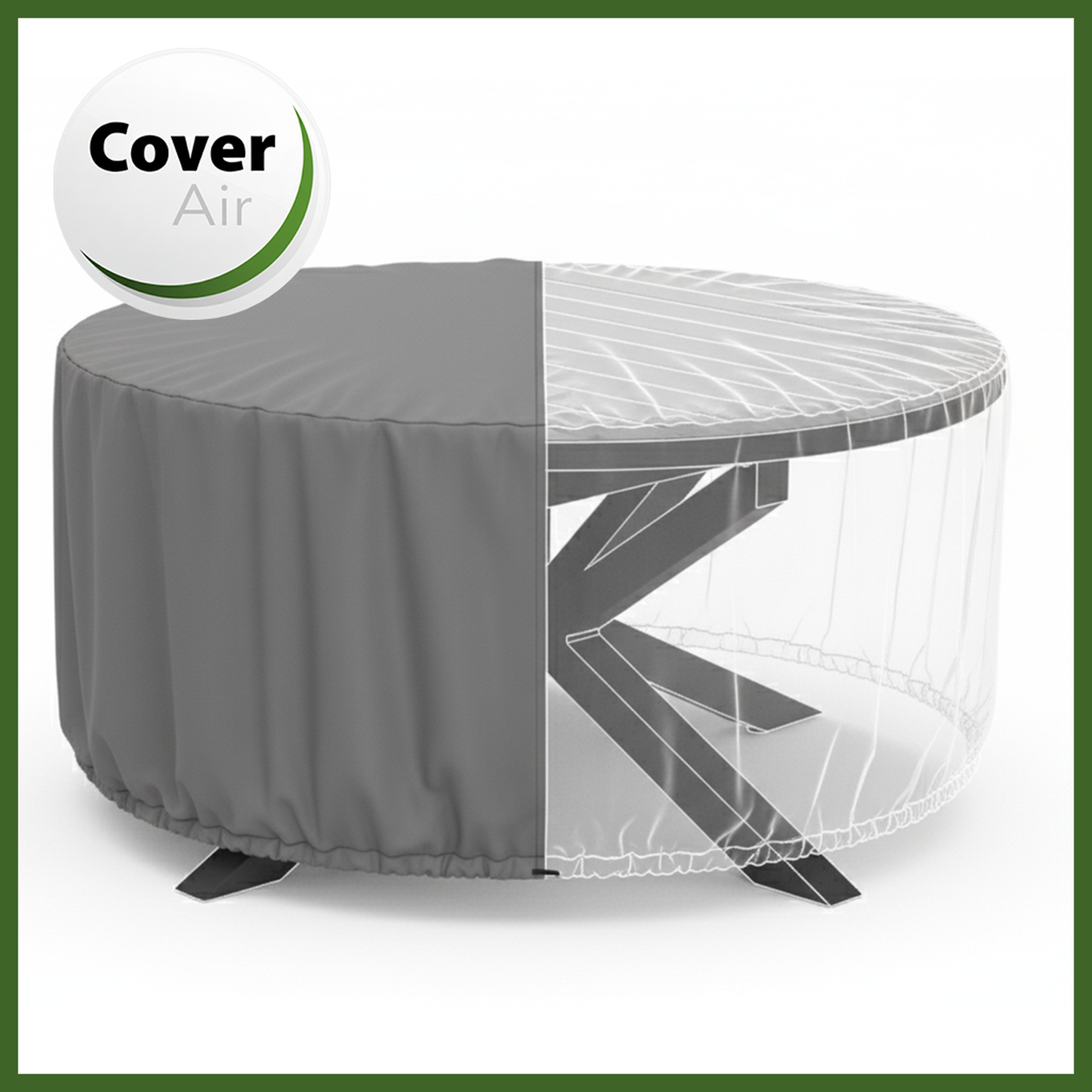 Voir la diapositive 2 : Jardiline Housse TABLE RONDE 6 pers.- Ø 120 x 50 cm - Cover Air