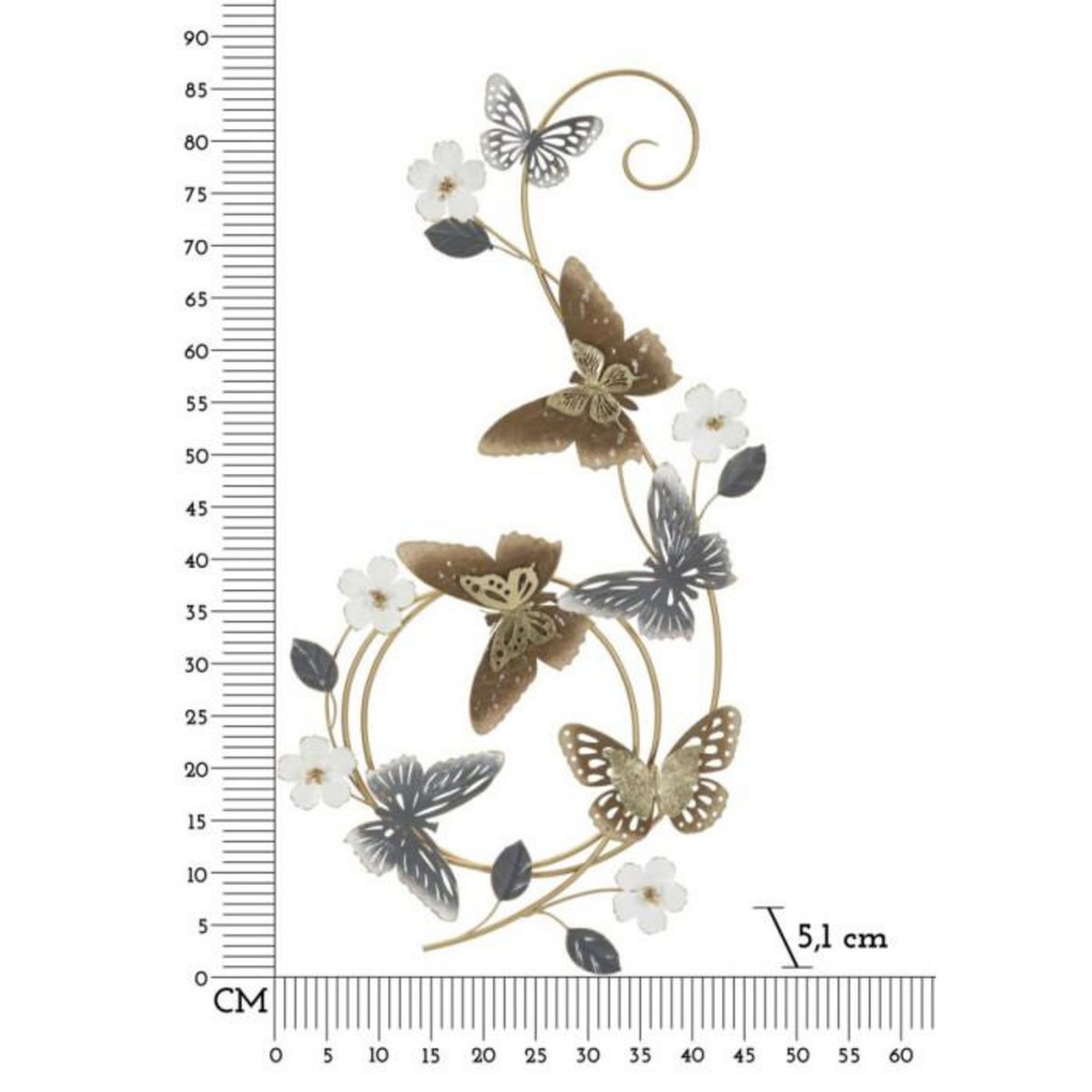 Paris Prix Décoration Murale en Métal  Delis  87cm Multicolore