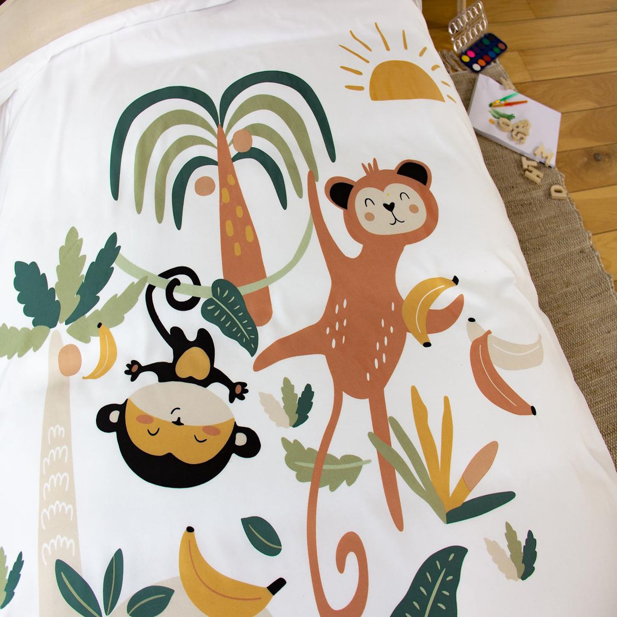 Home collection Parure housse de couette 100% microfibre 140x200 cm, ouisti