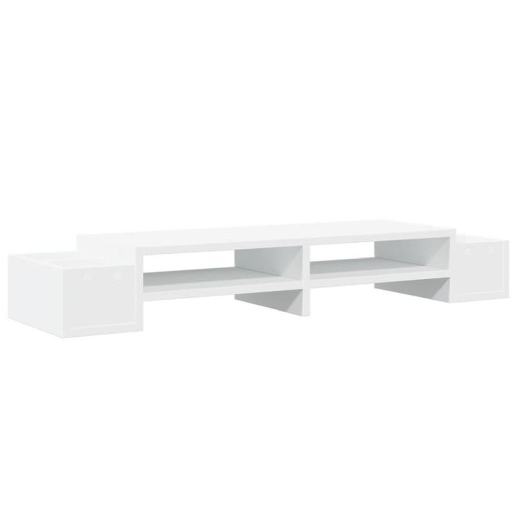 Voir la diapositive 6 : VIDAXL Support de moniteur avec rangement blanc bois d ingénierie