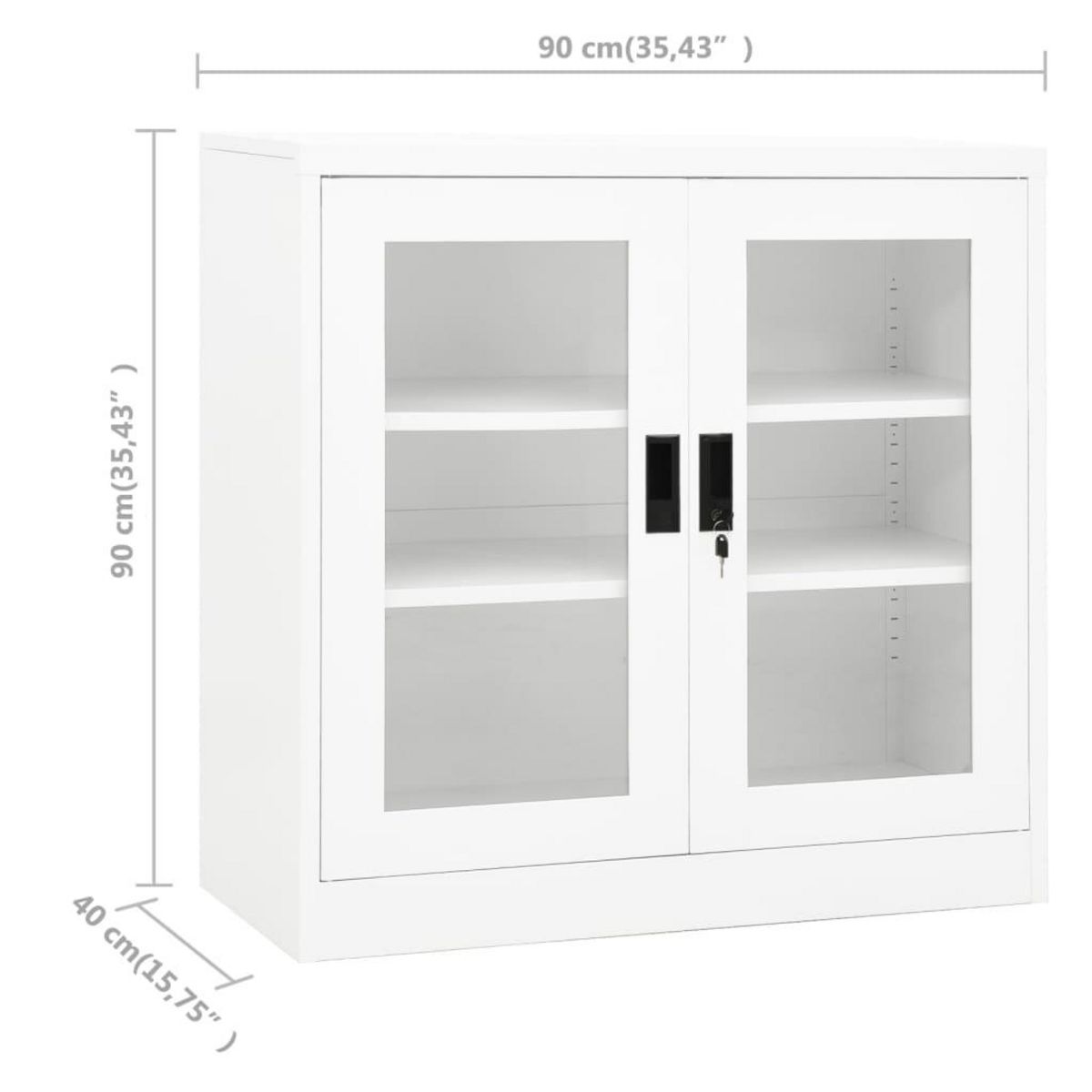 VIDAXL Armoire de bureau Blanc 90x40x90 cm Acier