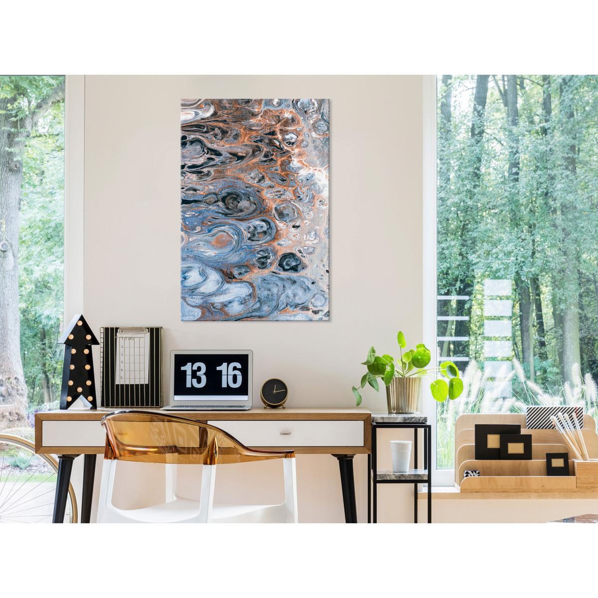 Voir la diapositive 2 : Paris Prix Tableau imprimé  sienna blue marble