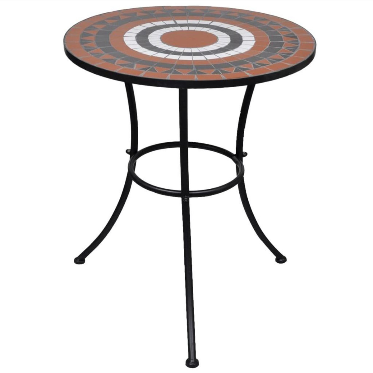 VIDAXL Table de bistro Terre cuite et blanc 60 cm Mosaïque
