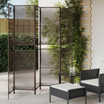 VIDAXL Cloison de separation 6 panneaux marron resine tressee