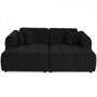Voir la diapositive 1 : LISA DESIGN Ray - canapé droit 4 places avec double méridienne - assise profonde - en tissu texturé