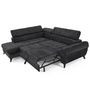 Voir la diapositive 2 : LISA DESIGN Marlo - canapé d'angle gauche 5 places convertible avec coffre et têtières en velours texturé