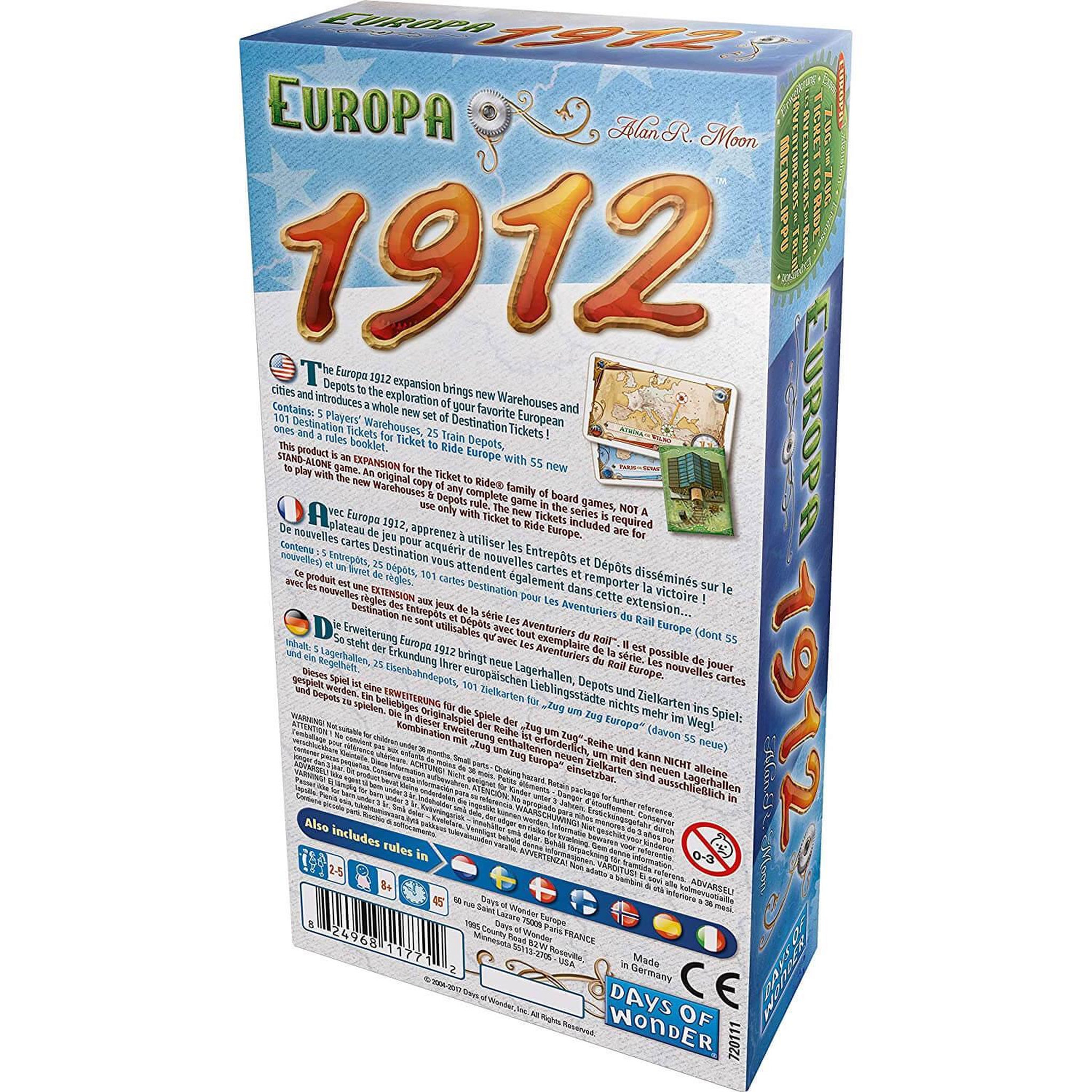 Voir la diapositive 3 : Asmodee Jeu de stratégie Asmodee Extension Europe 1912 Les aventuriers du rail