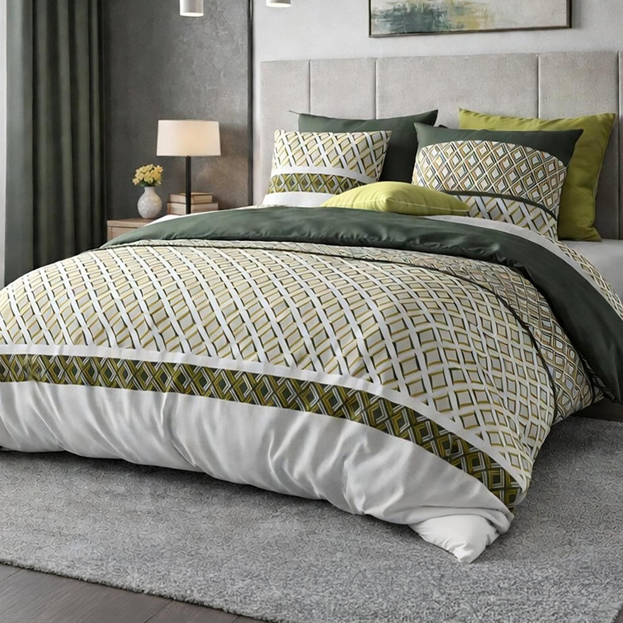 Voir la diapositive 2 : ATELIER DU COTON Parure housse de couette 100% coton 57 fils nayaa