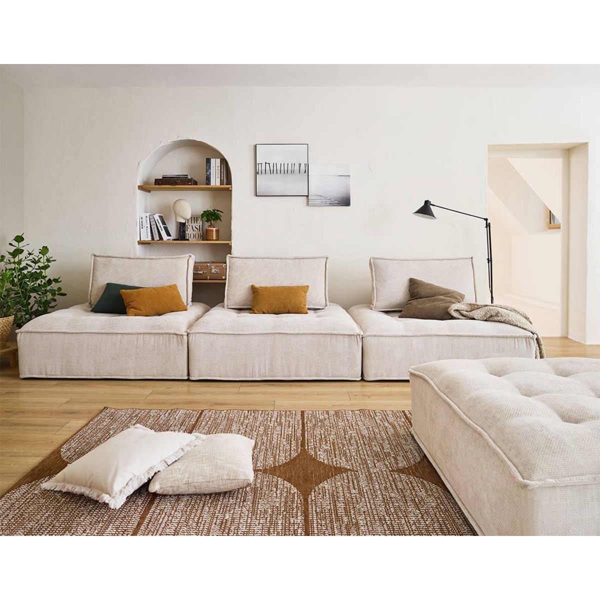 LISA DESIGN Marisol - pouf modulable - velours texturé