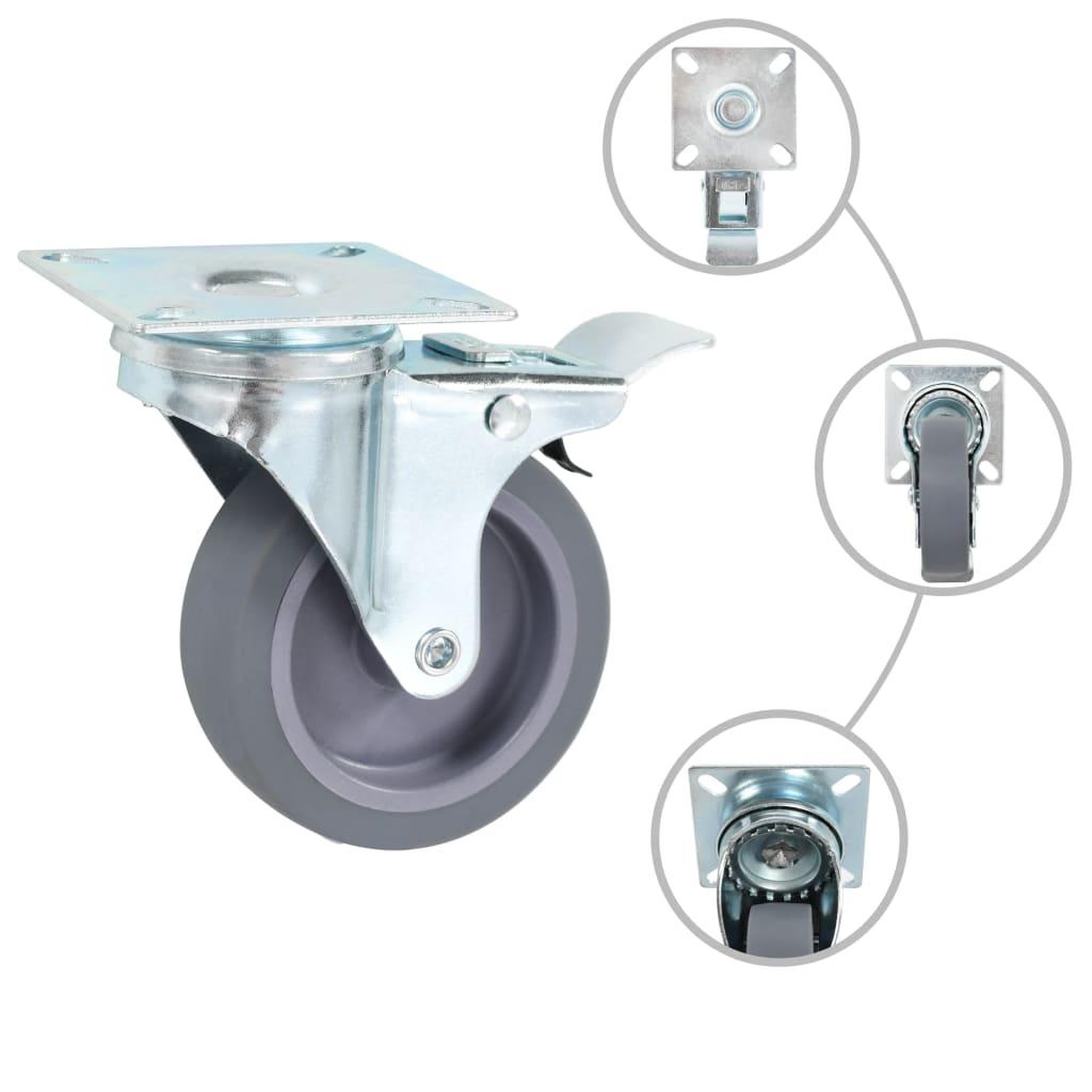 Voir la diapositive 2 : VIDAXL 8 pcs Roulettes pivotantes 75 mm