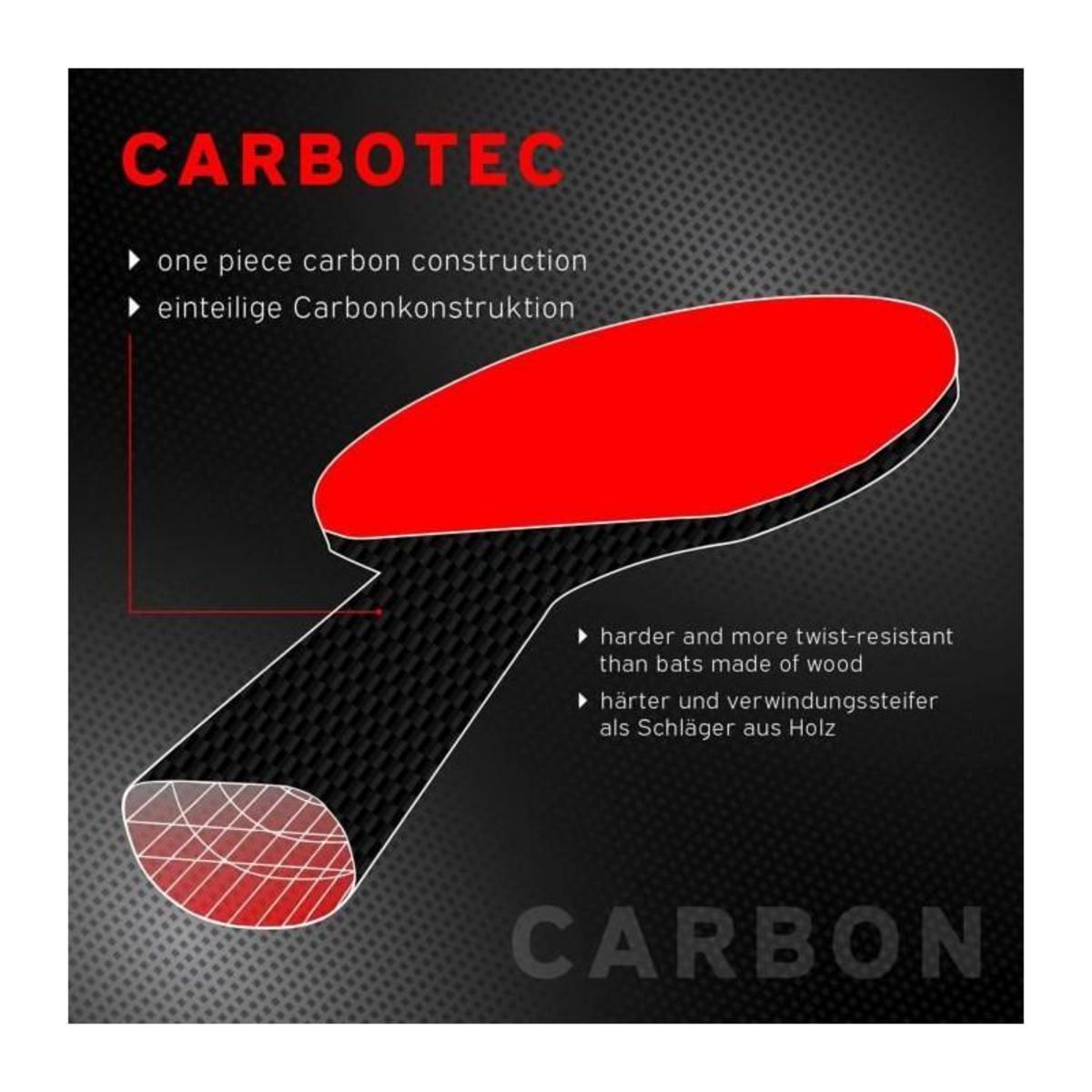 SCHILDKROT Raquette de tennis de table - SCHILDKRÖT - CARBOTEC 3000
