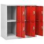 Voir la diapositive 5 : VIDAXL Armoire a casiers Gris clair et rouge 90x45x92,5 cm Acier
