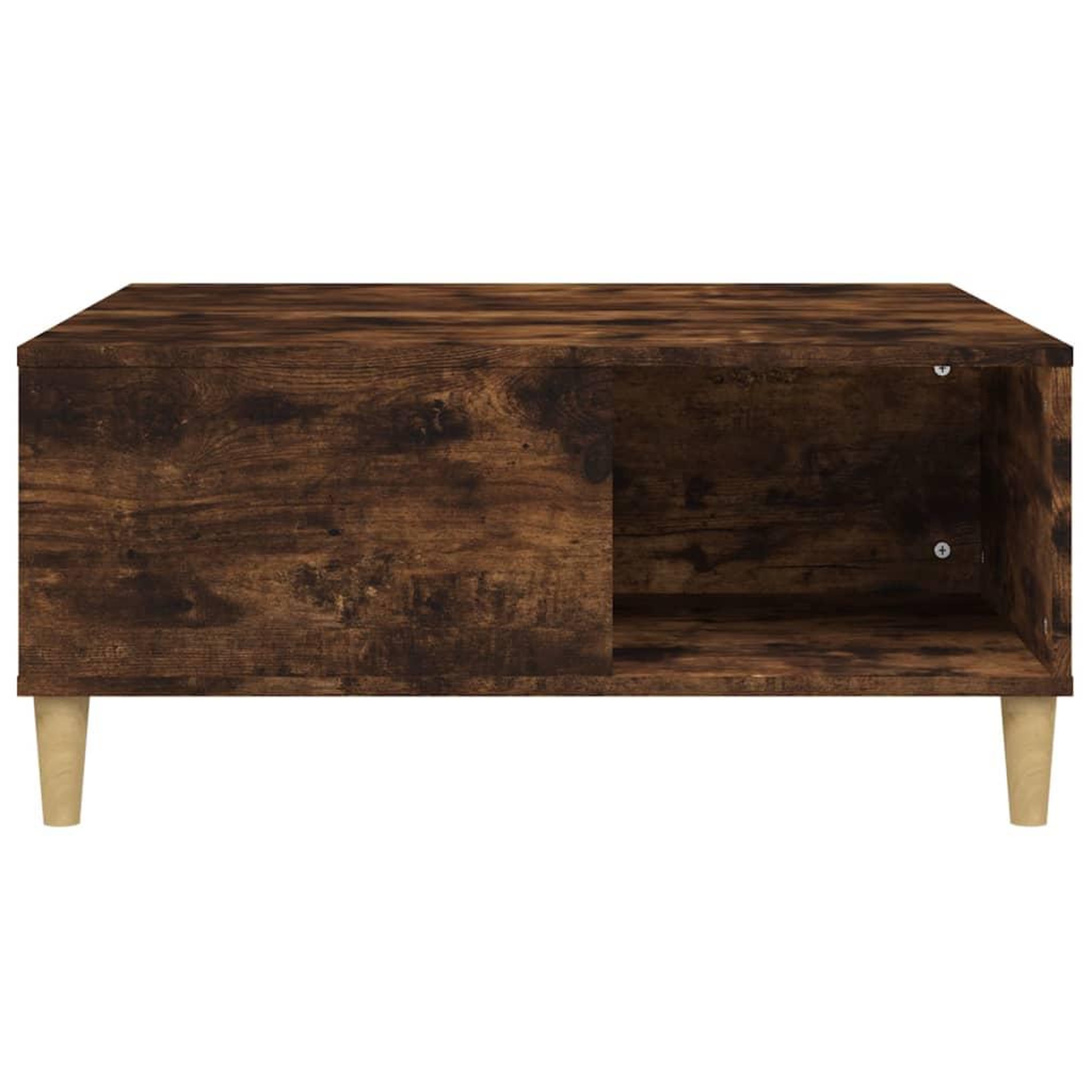 Voir la diapositive 5 : VIDAXL Table basse chene fume 80x80x36,5 cm bois d'ingenierie