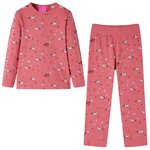 VIDAXL Pyjamas enfants manches longues rose ancien 128