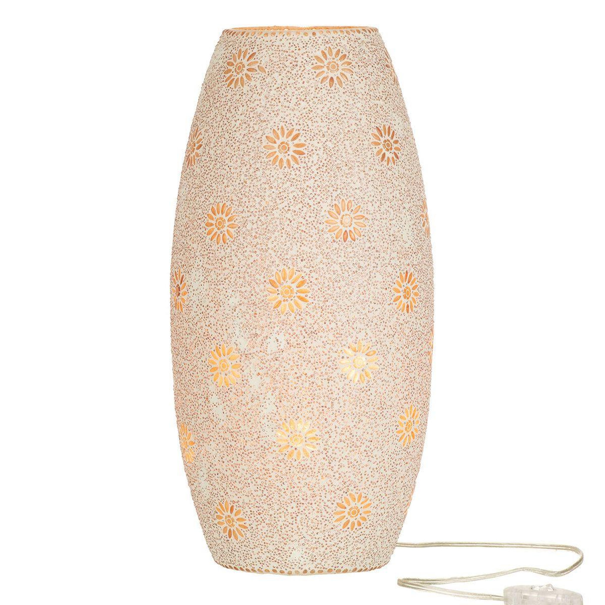 Voir la diapositive 2 : J-LINE Lampe à Poser en Verre Tacheté  Bram  41cm Saumon
