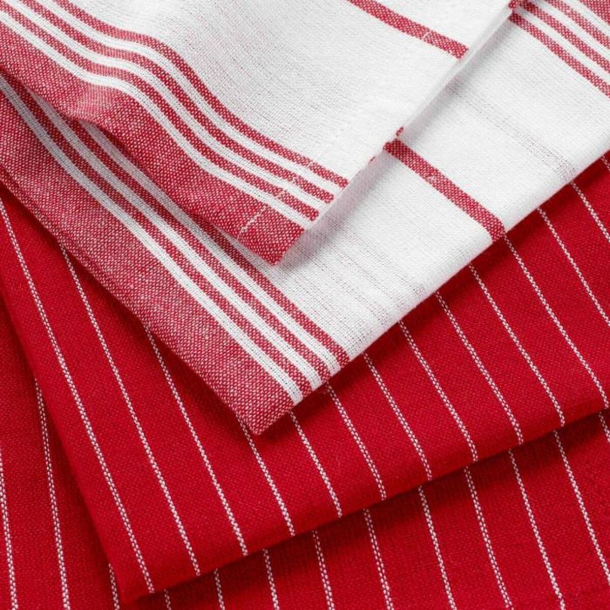 Paris Prix Lot de 2 Torchons  Suzette  50x70cm Rouge