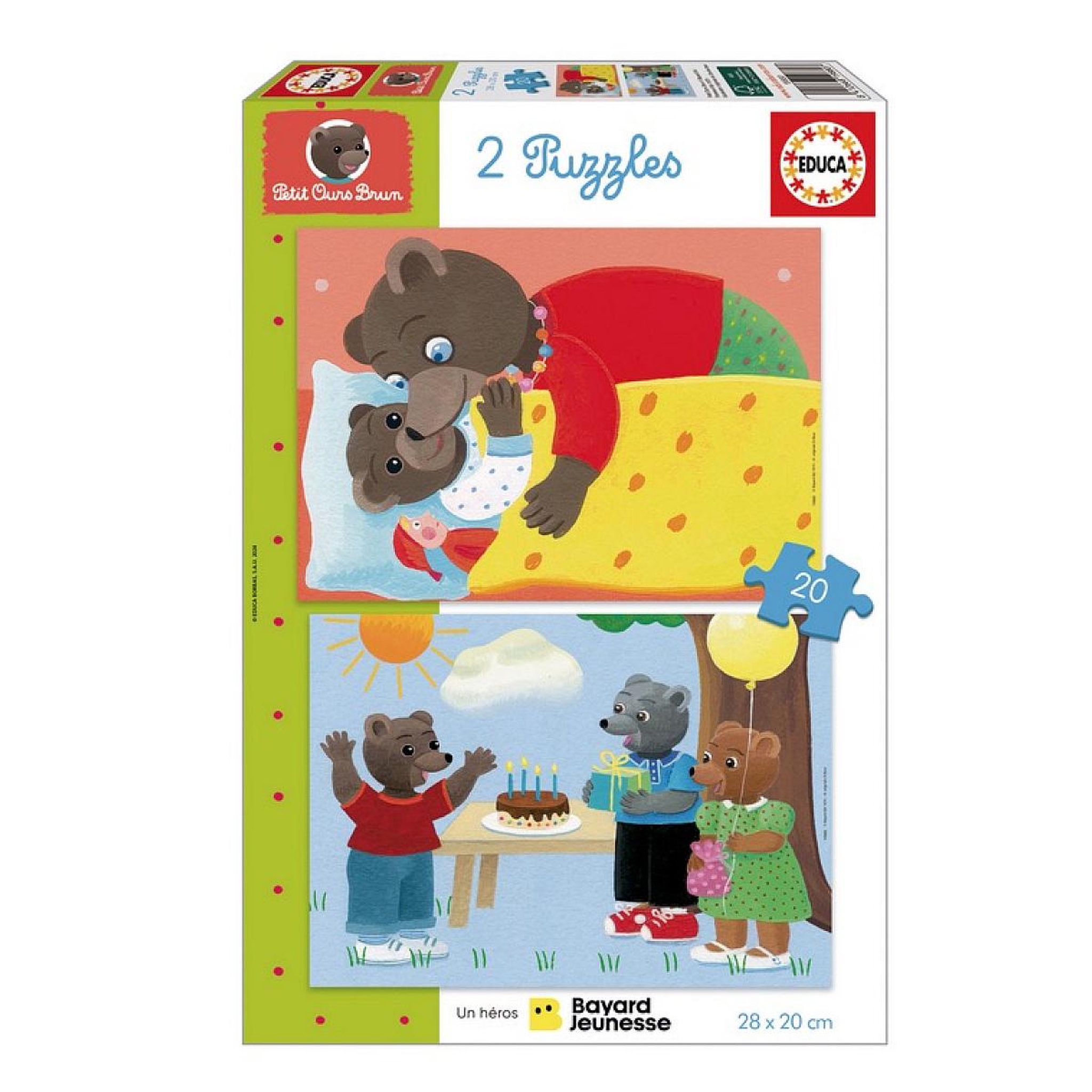 Voir la diapositive 1 : EDUCA Puzzle 2x20 pcs Petit Ours brun