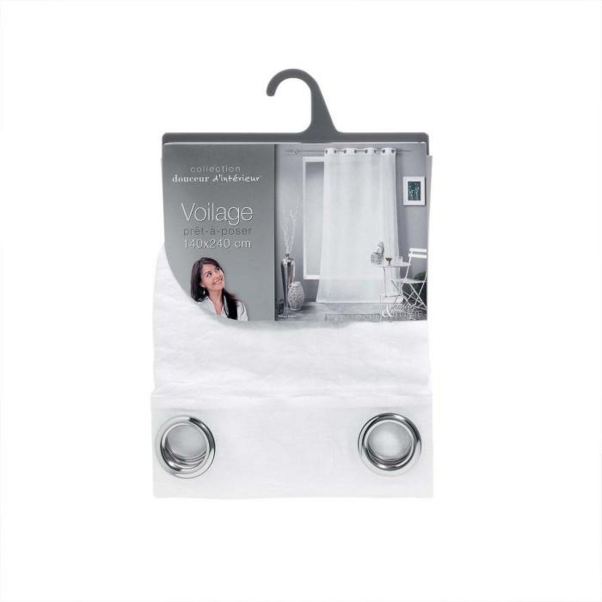 Paris Prix Rideau Voilage à Œillets  Mitsy  140x240cm Blanc