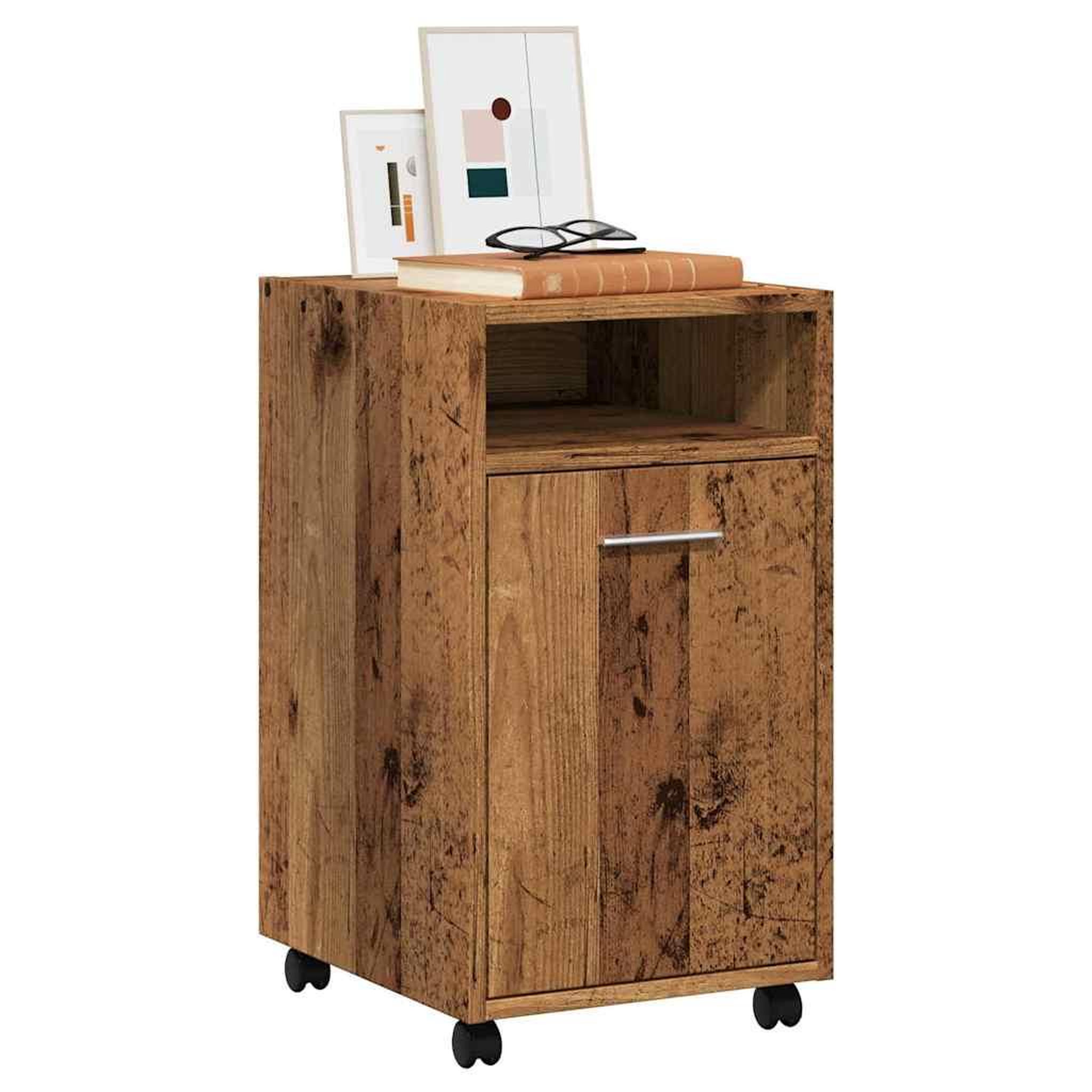 VIDAXL Armoire avec roues vieux bois 33x38x60 cm bois d'ingenierie