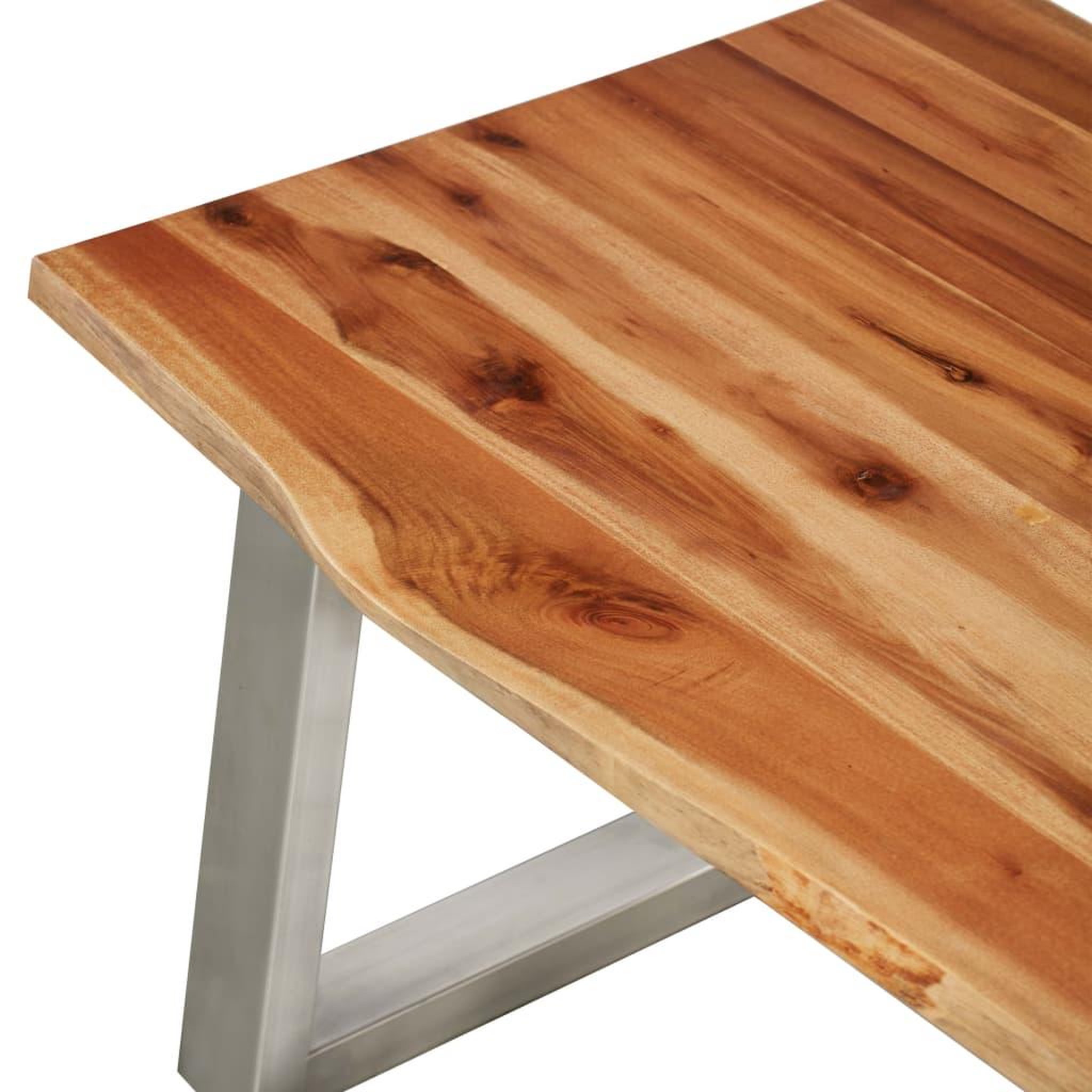 Voir la diapositive 5 : VIDAXL Table basse 100x60x40 cm Bois d'acacia et acier inoxydable