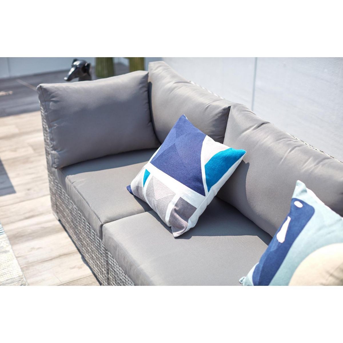 CONCEPT USINE Salon jardin bas 6 places en résine gris PEANA