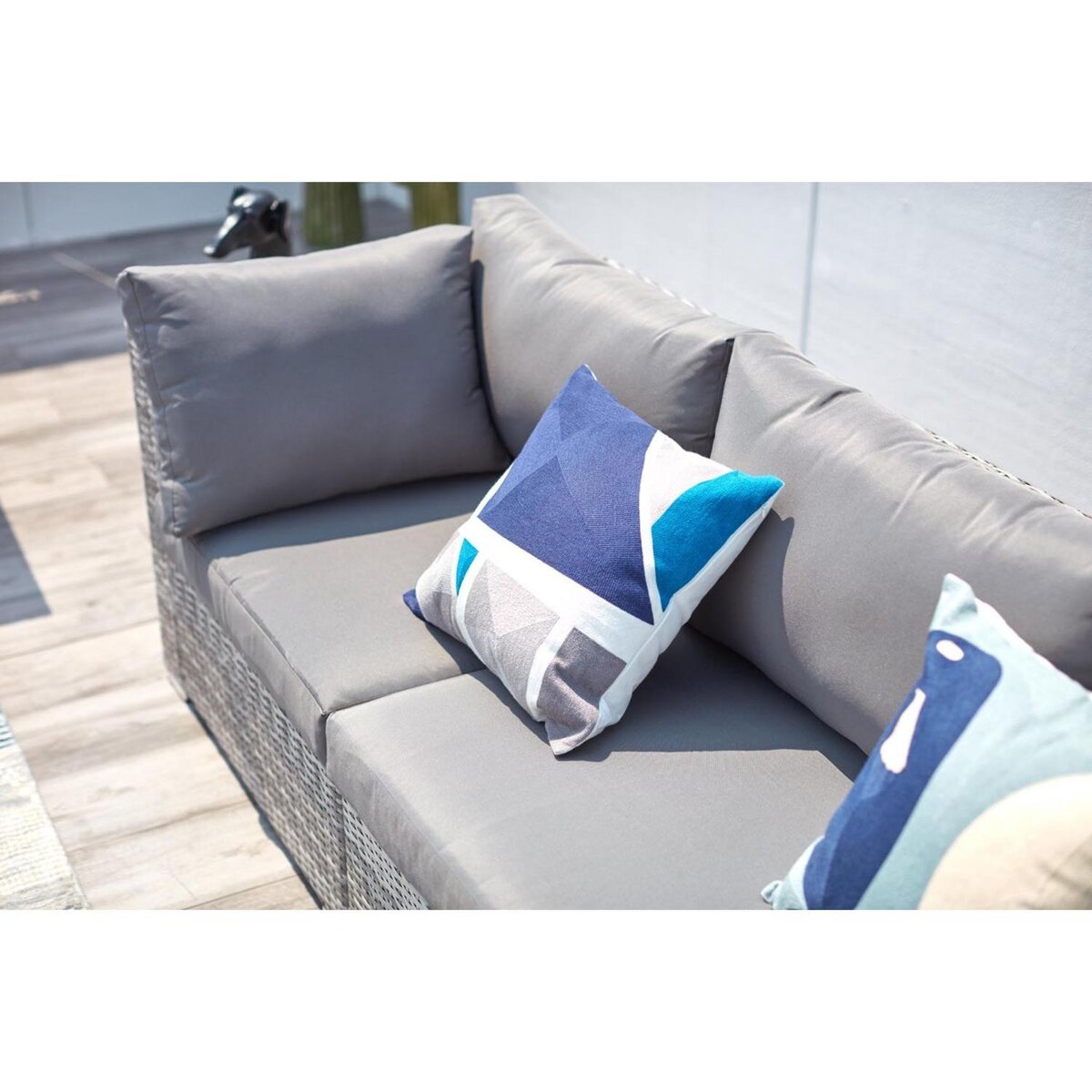 CONCEPT USINE Salon jardin bas 6 places en résine gris PEANA