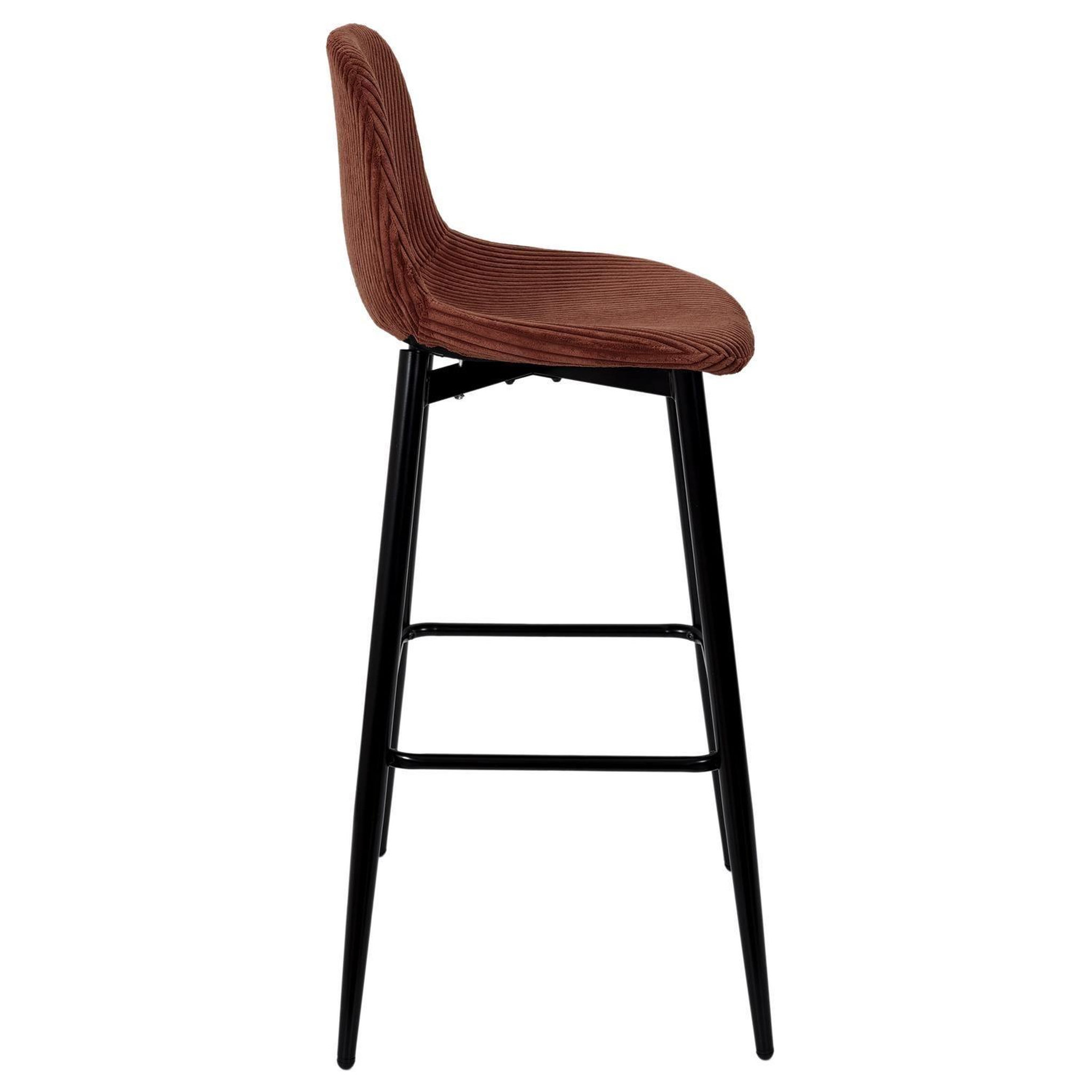 Voir la diapositive 4 : TOILINUX Lot de 2 chaises de bar côtelées scott
