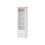 Voir la diapositive 2 : BEST MOBILIER Francesco - vitrine - effet bois et blanc - 2 tiroirs et 1 porte - 201 cm