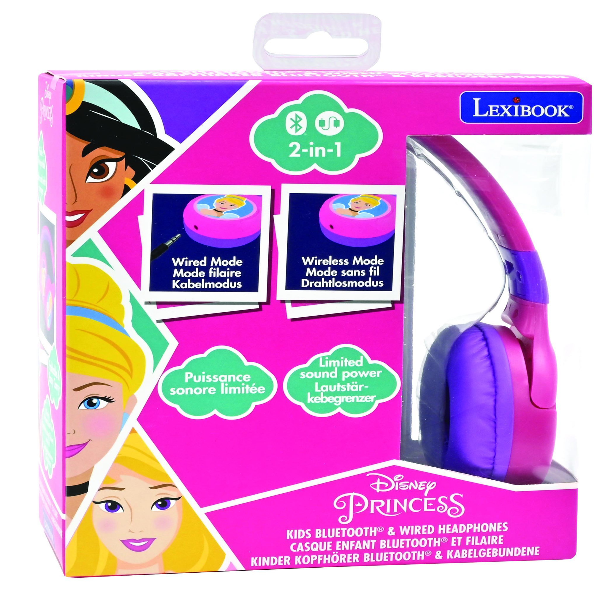 Voir la diapositive 5 : Lexibook Casque 2 en 1 Disney Princesse Bluetooth et Filaire avec limitation de son