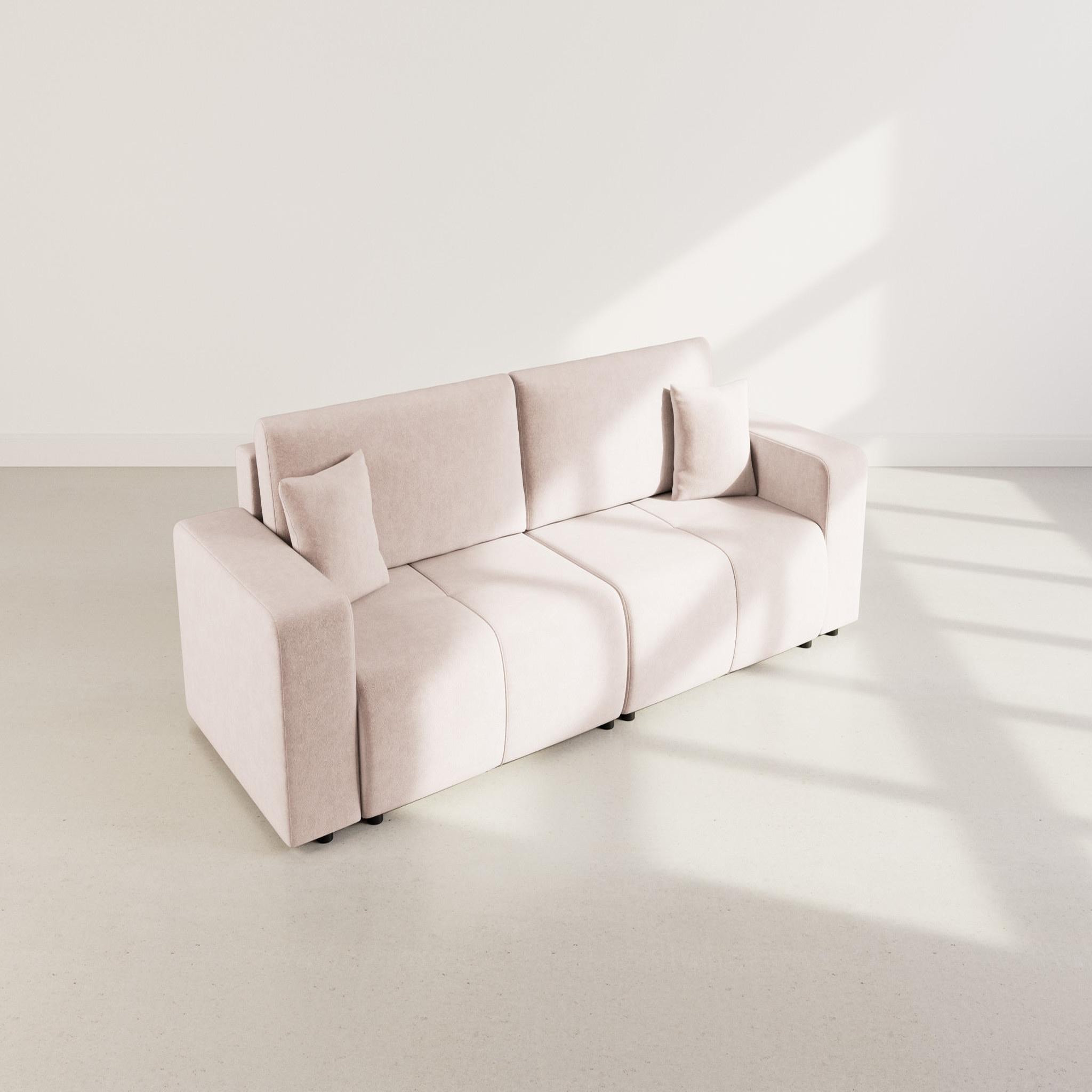 Voir la diapositive 6 : BEST MOBILIER Nicole - canapé droit 4 places convertible avec coffre en tissu