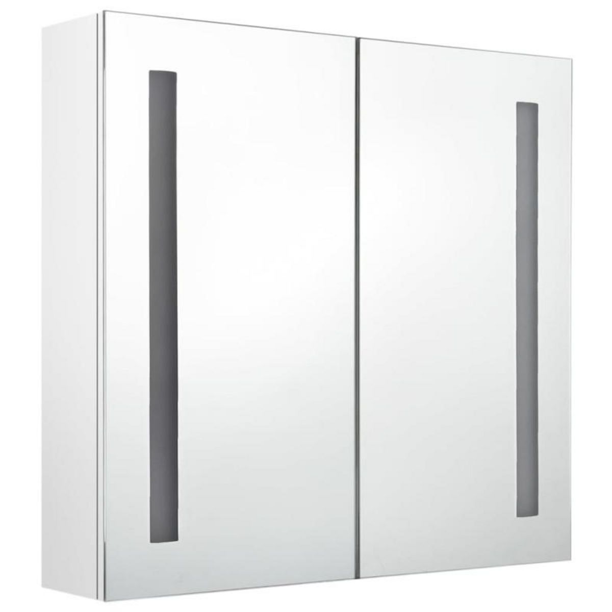 VIDAXL Armoire de salle de bain à miroir LED Blanc brillant 62x14x60cm