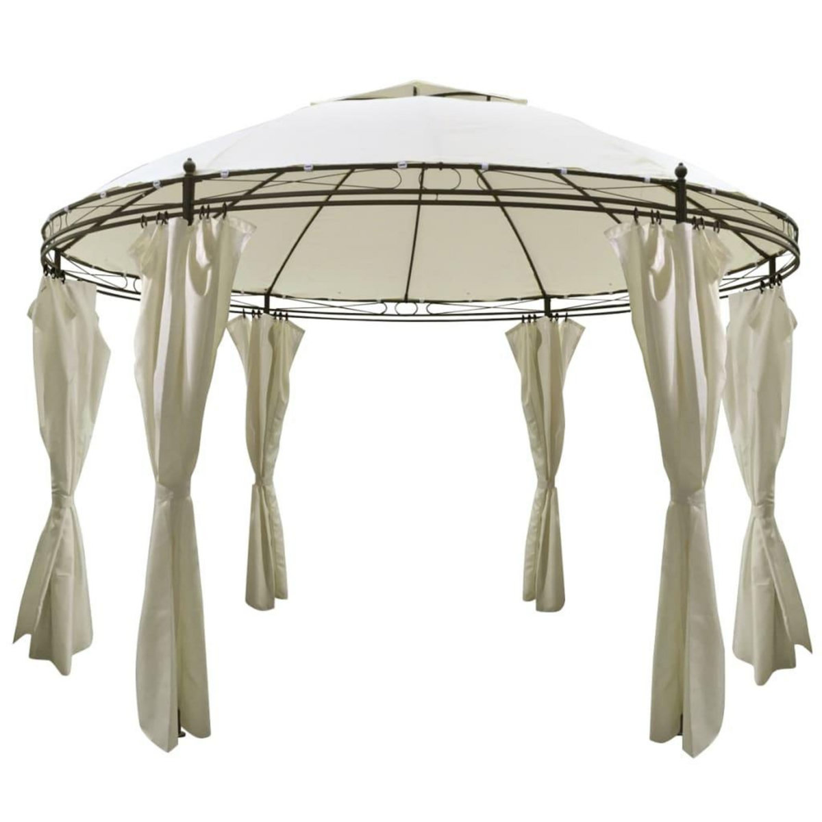 VIDAXL Tonnelle ronde avec rideaux 3,5 x 2,7 m