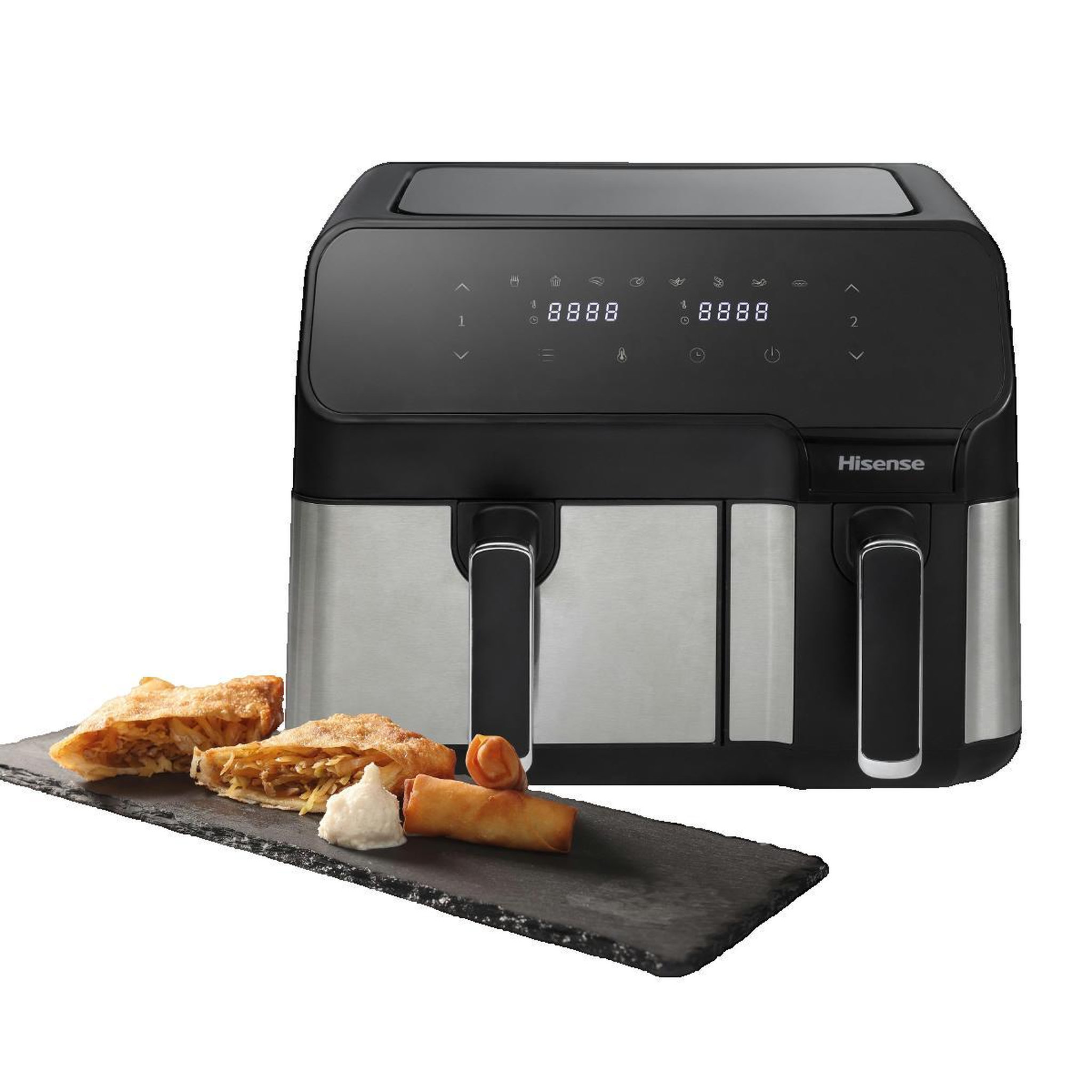 Voir la diapositive 3 : Hisense Friteuse à air chaud Hisense HAF2900D Double panier 8.6L Noir