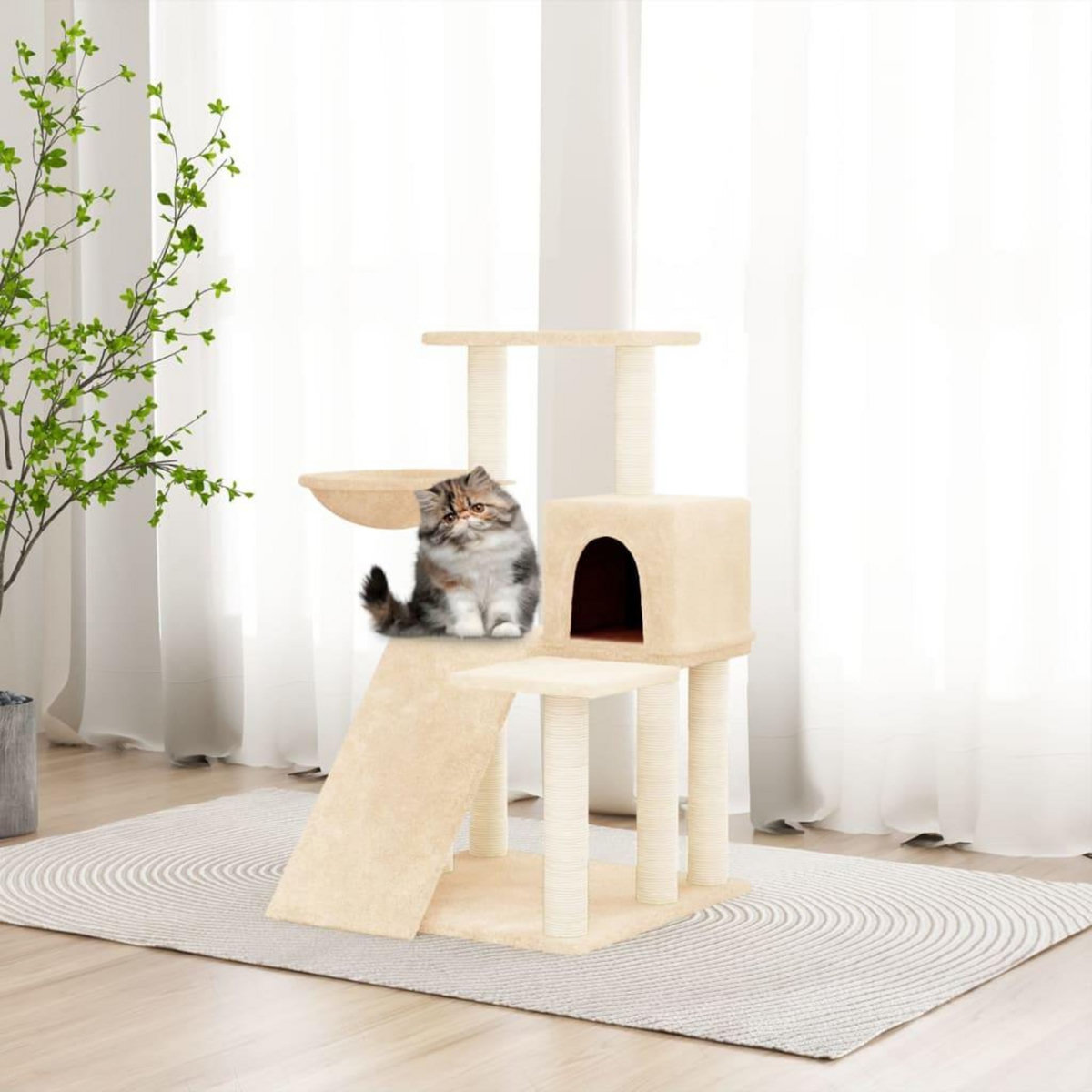 VIDAXL Arbre a chat avec griffoirs en sisal Creme 82 cm