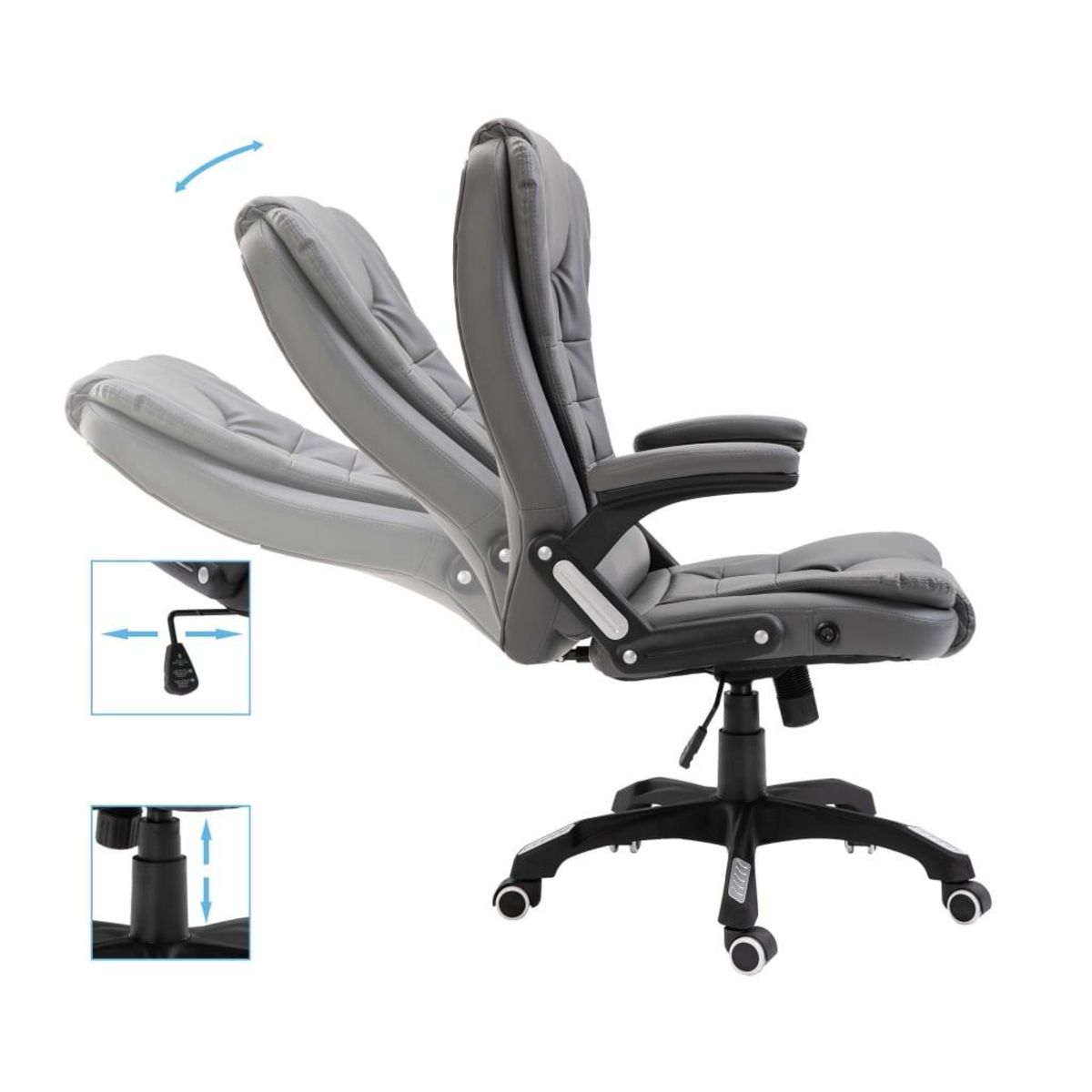 VIDAXL Chaise de bureau Anthracite Similicuir