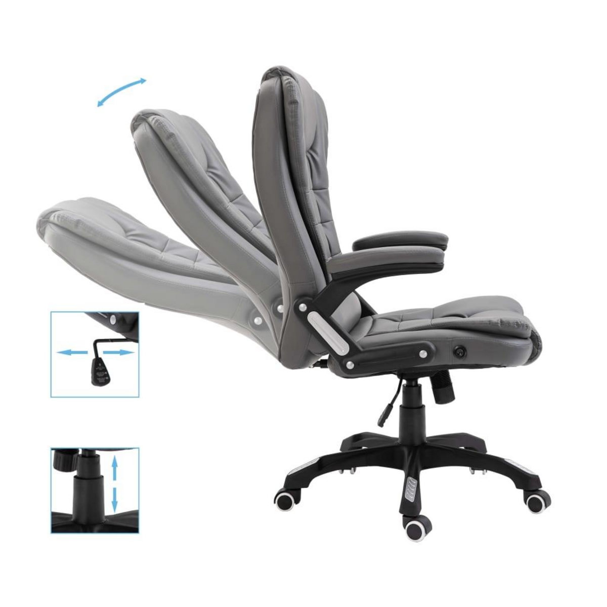 VIDAXL Chaise de bureau Anthracite Similicuir