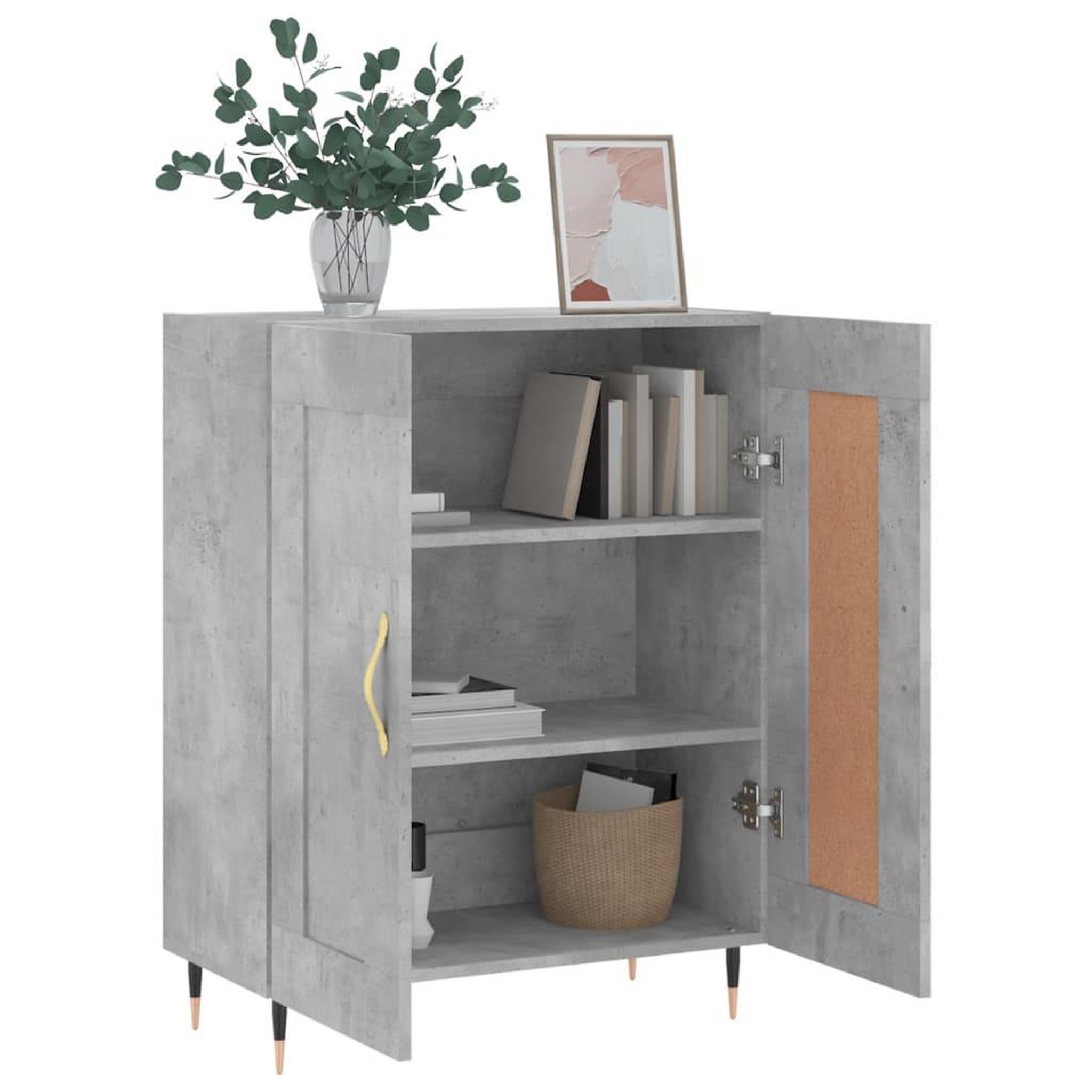 Voir la diapositive 4 : VIDAXL Buffet gris beton 69,5x34x90 cm bois d'ingenierie
