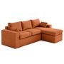 Voir la diapositive 5 : LISA DESIGN Calgary - canapé d'angle déhoussable et modulable 3 places + 1 pouf en velours texturé