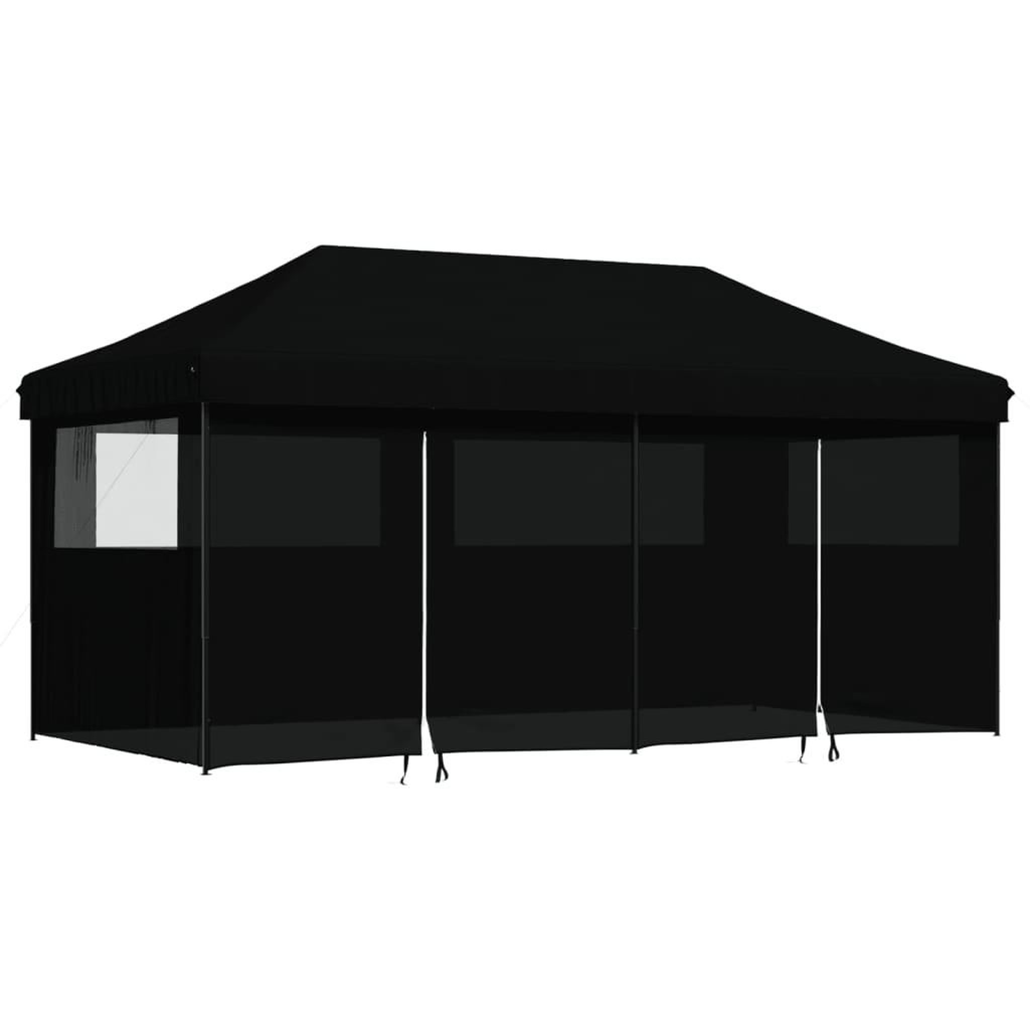 Voir la diapositive 2 : VIDAXL Tente de reception pliable escamotable 4 parois laterales noir